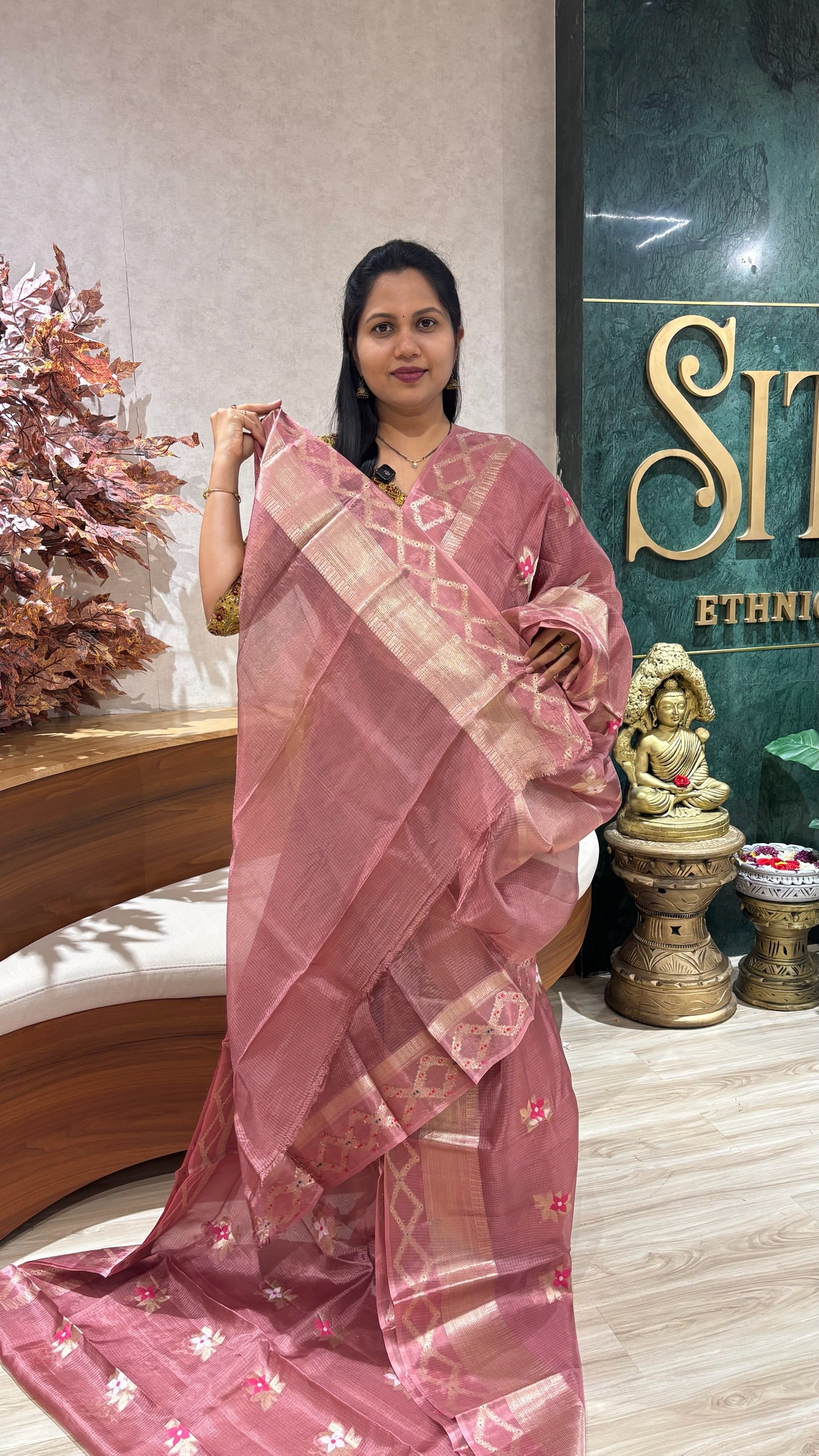 Kota silk weaving onion pink