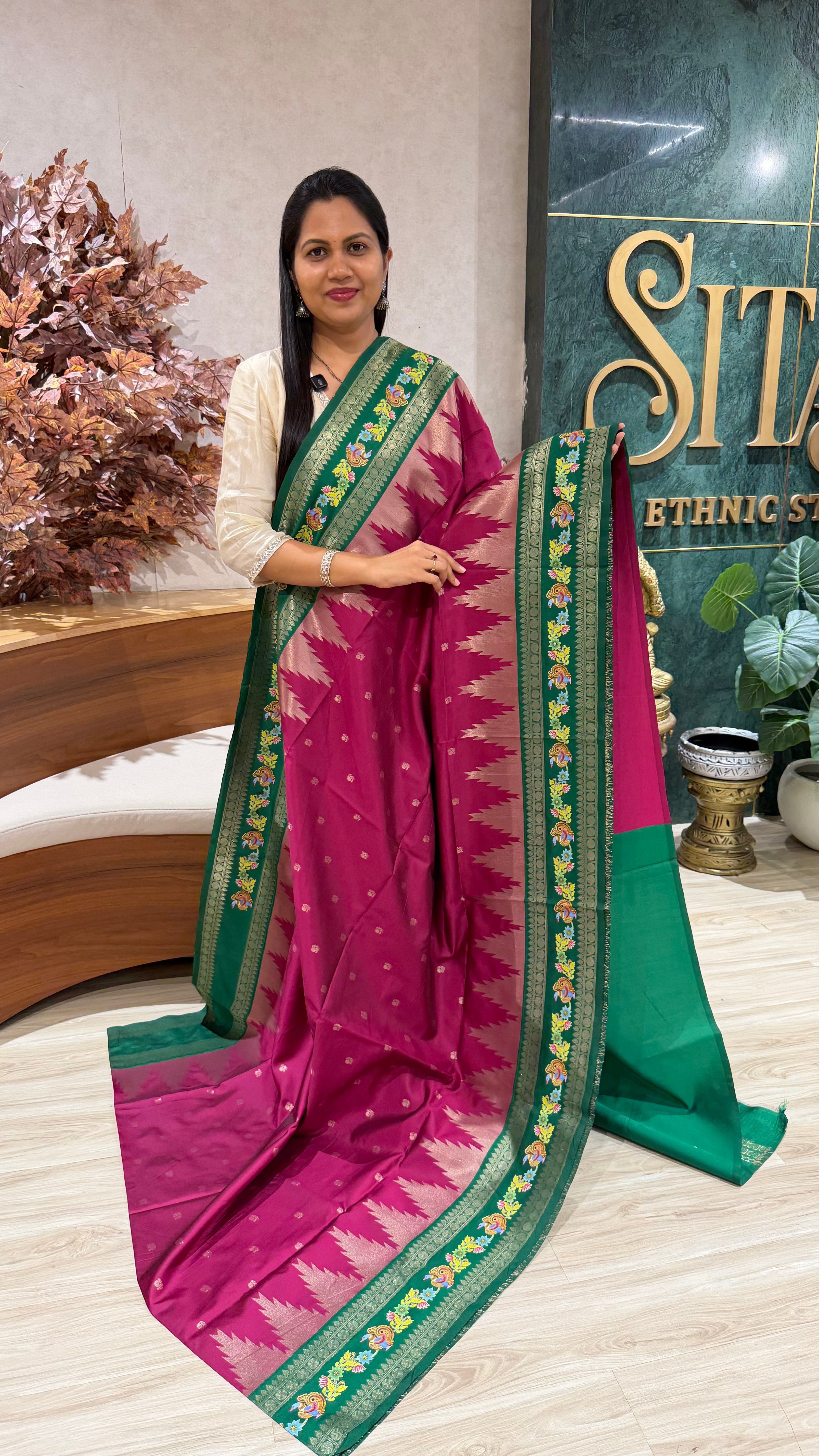 Fancy silk Tanjore print