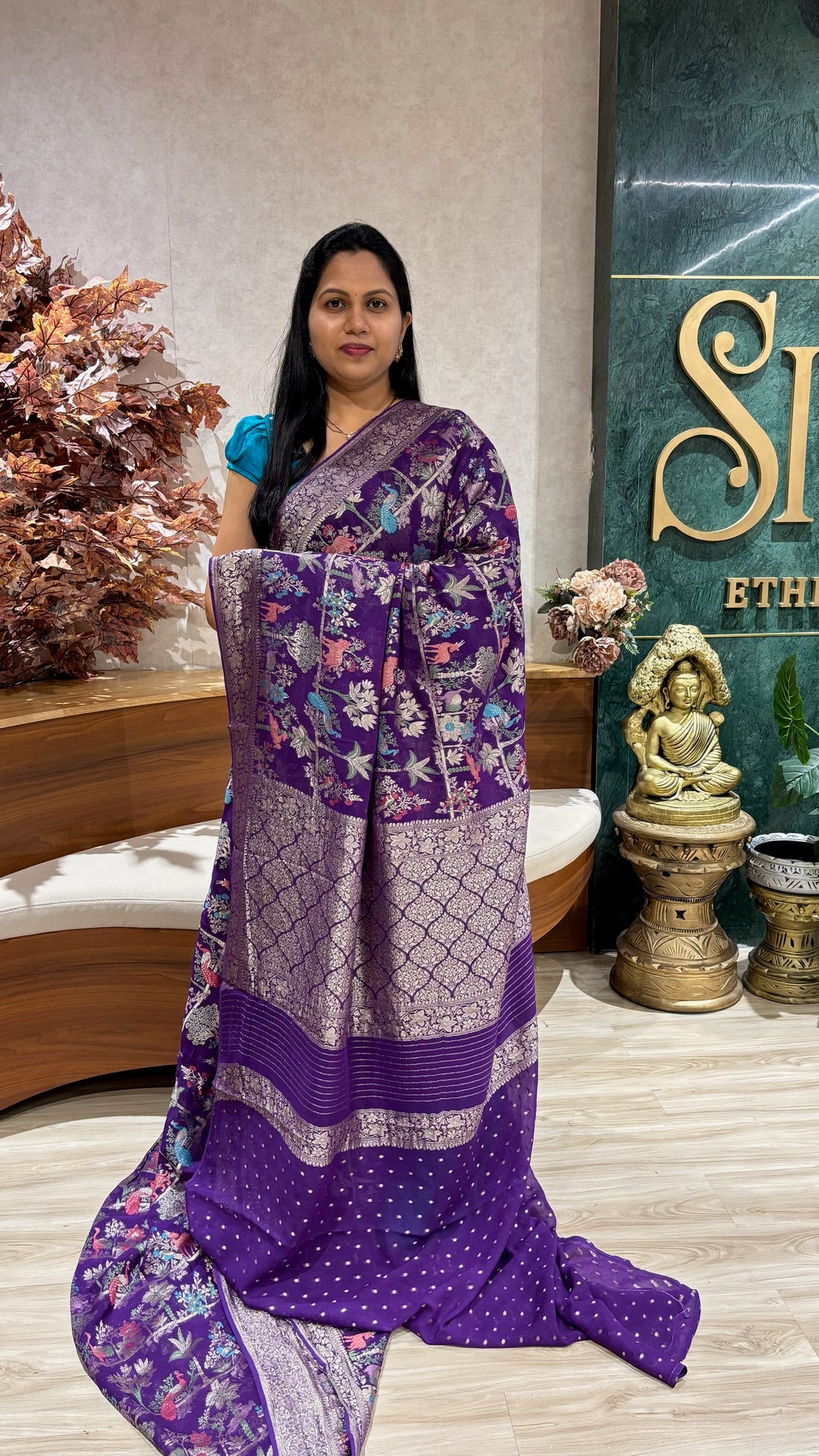 Chiffon georgette purple