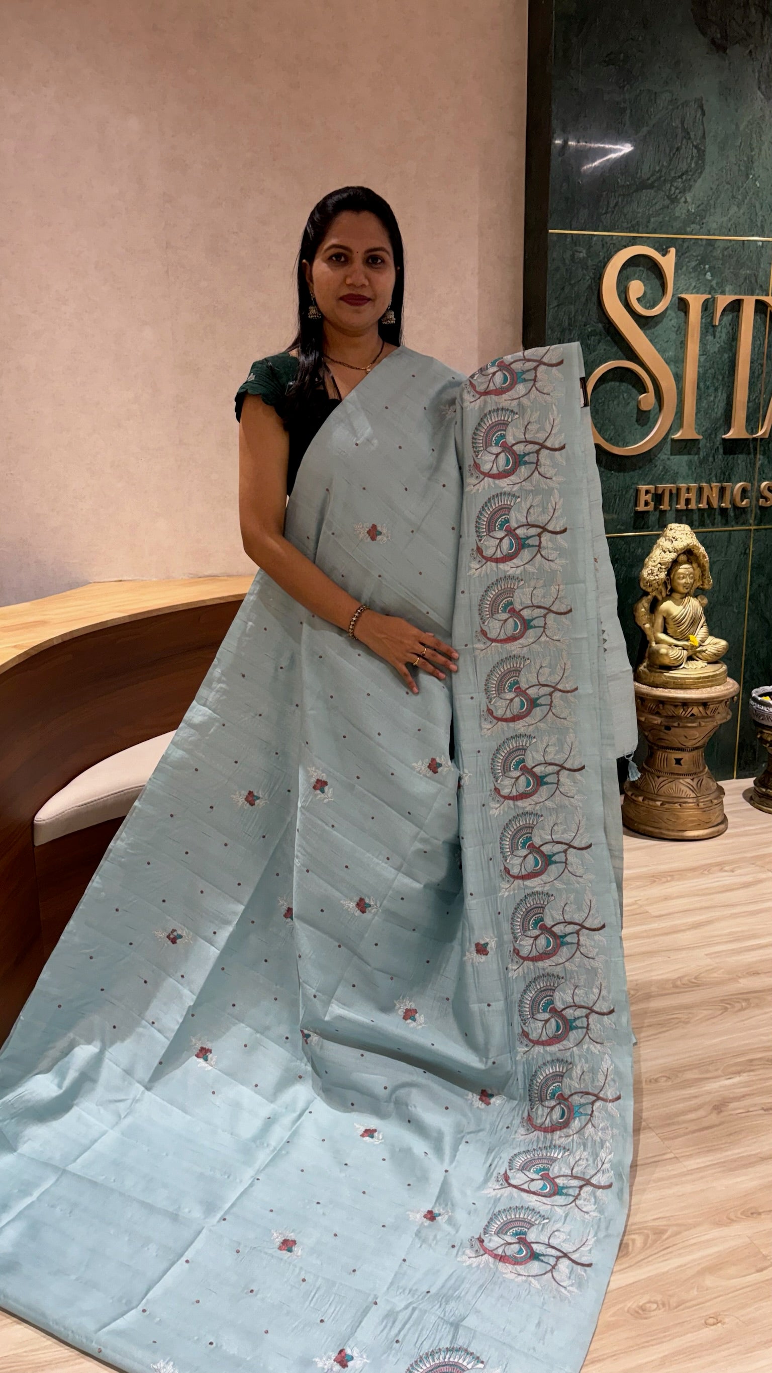 Tussar embroidery