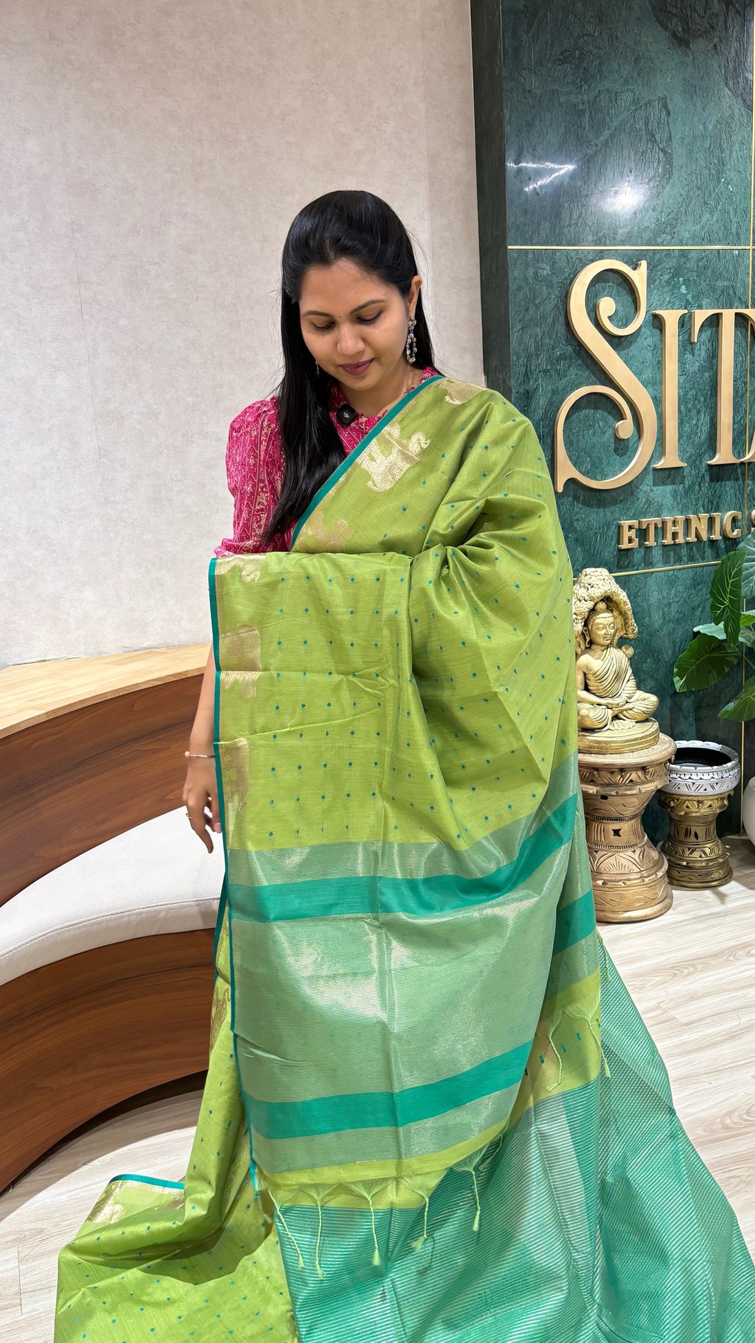 Tussar elephant green