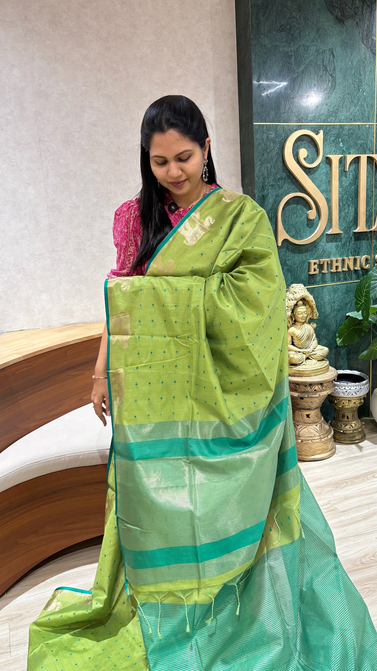 Tussar elephant green