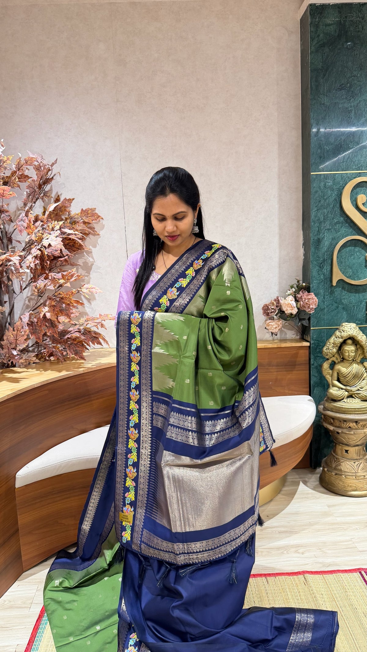 Fancy silk Tanjore print
