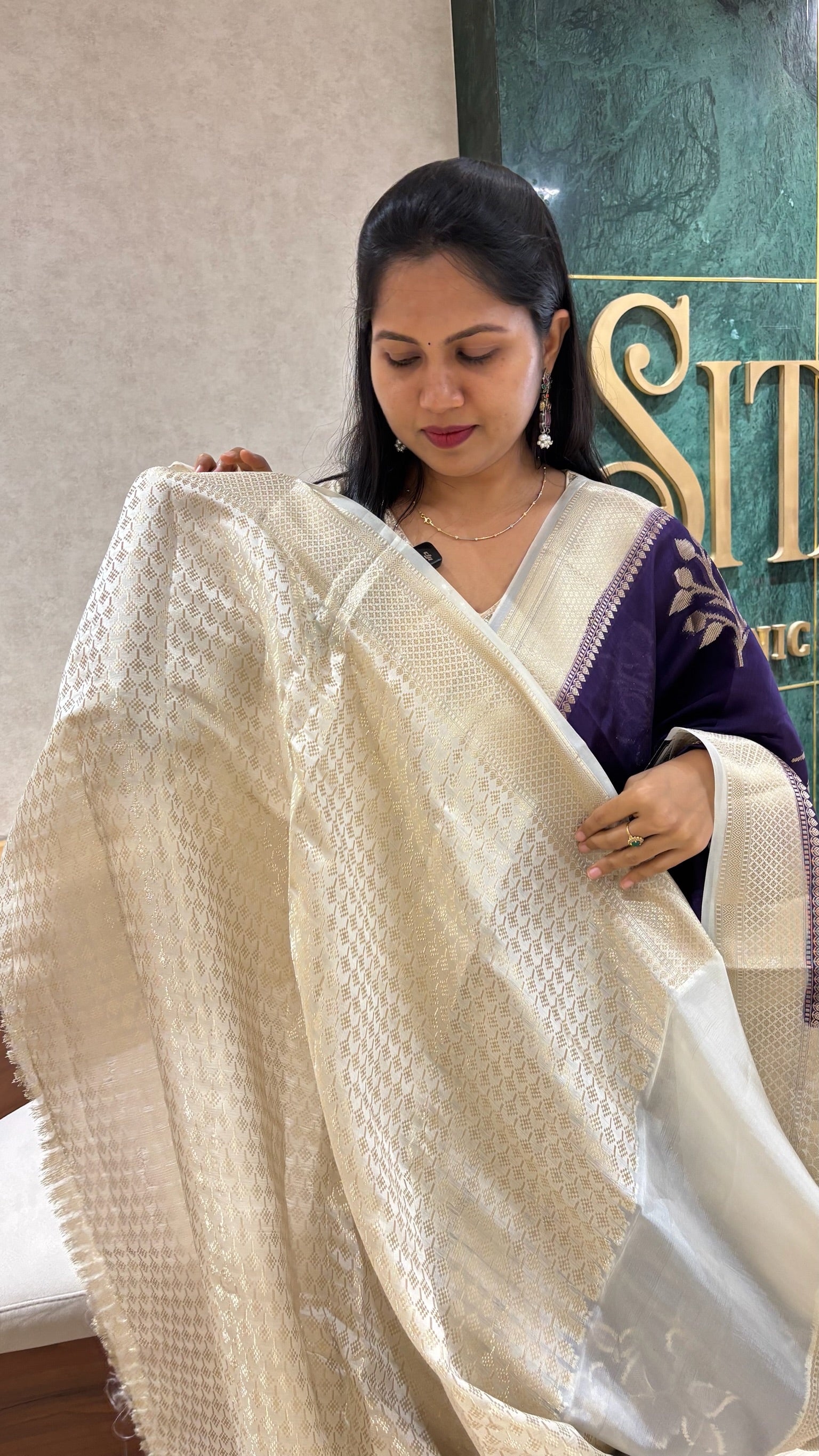 Pure chanderi purple