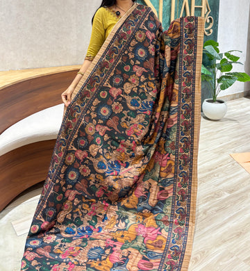 Tussar pichwai grey