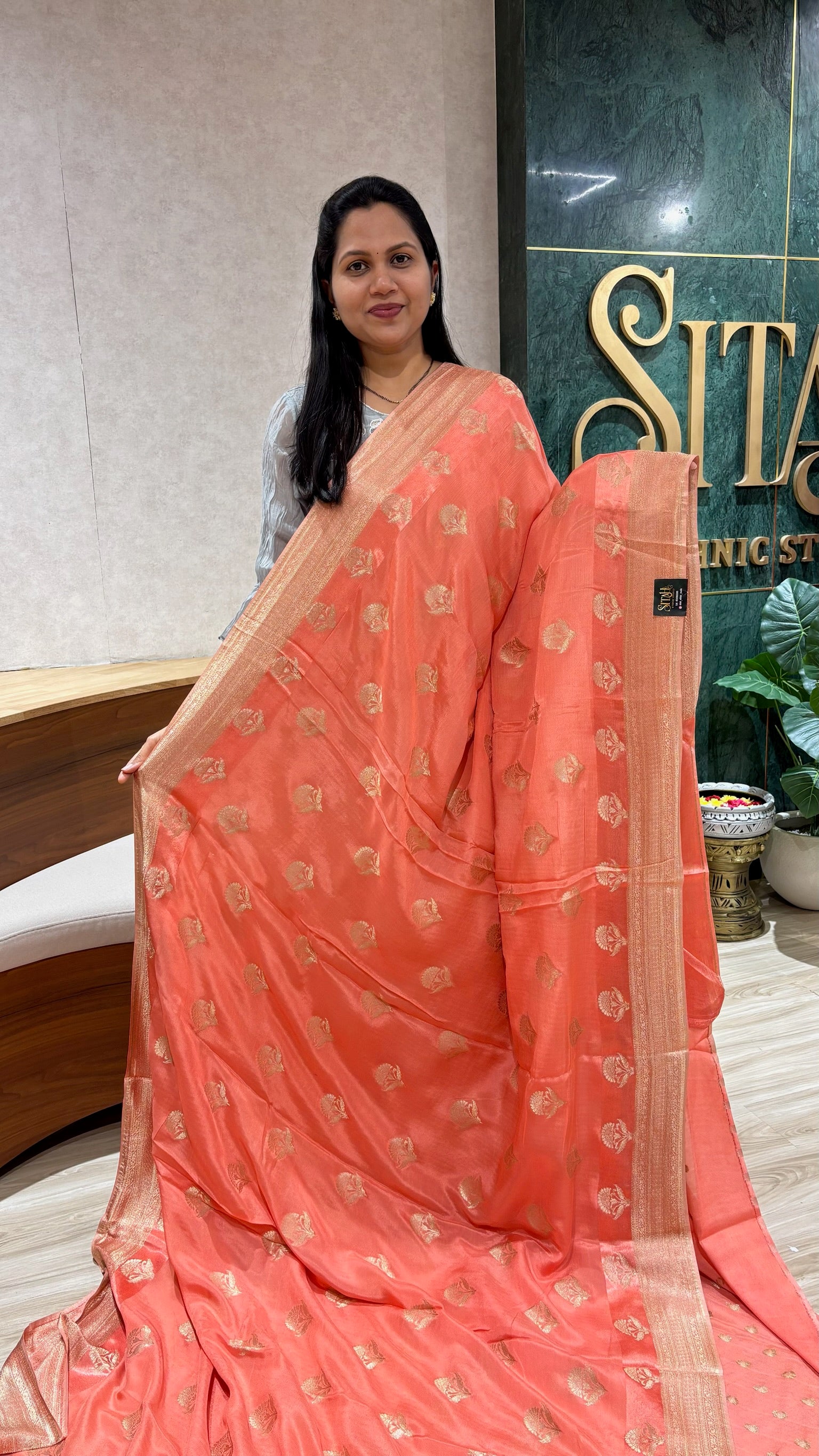 Banaras crepe saree