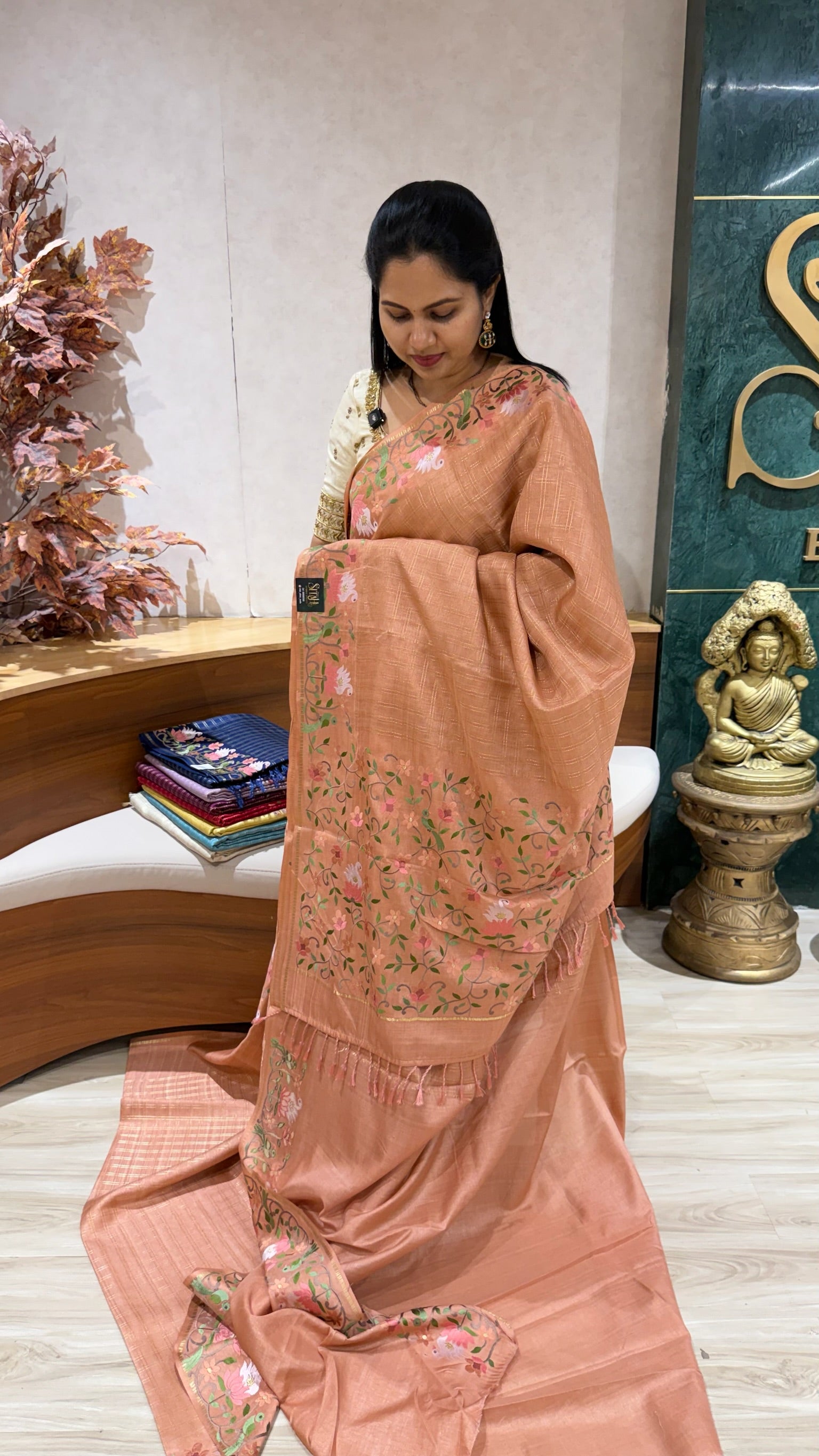 Fancy tussar embroidery