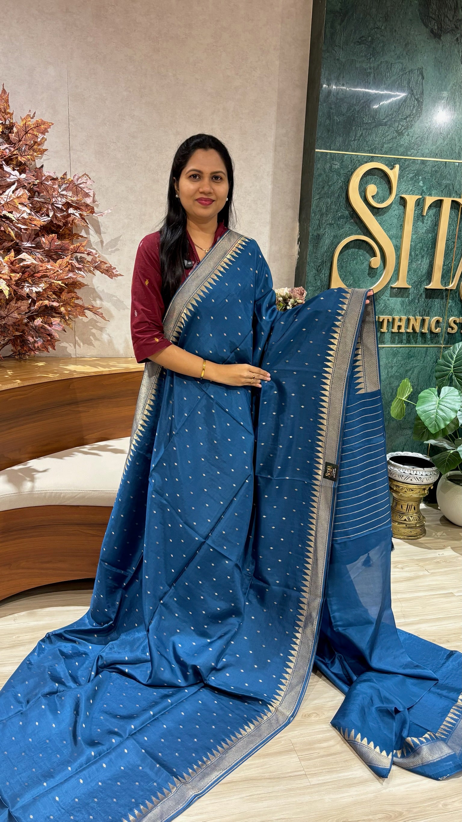 Mashru georgette blue