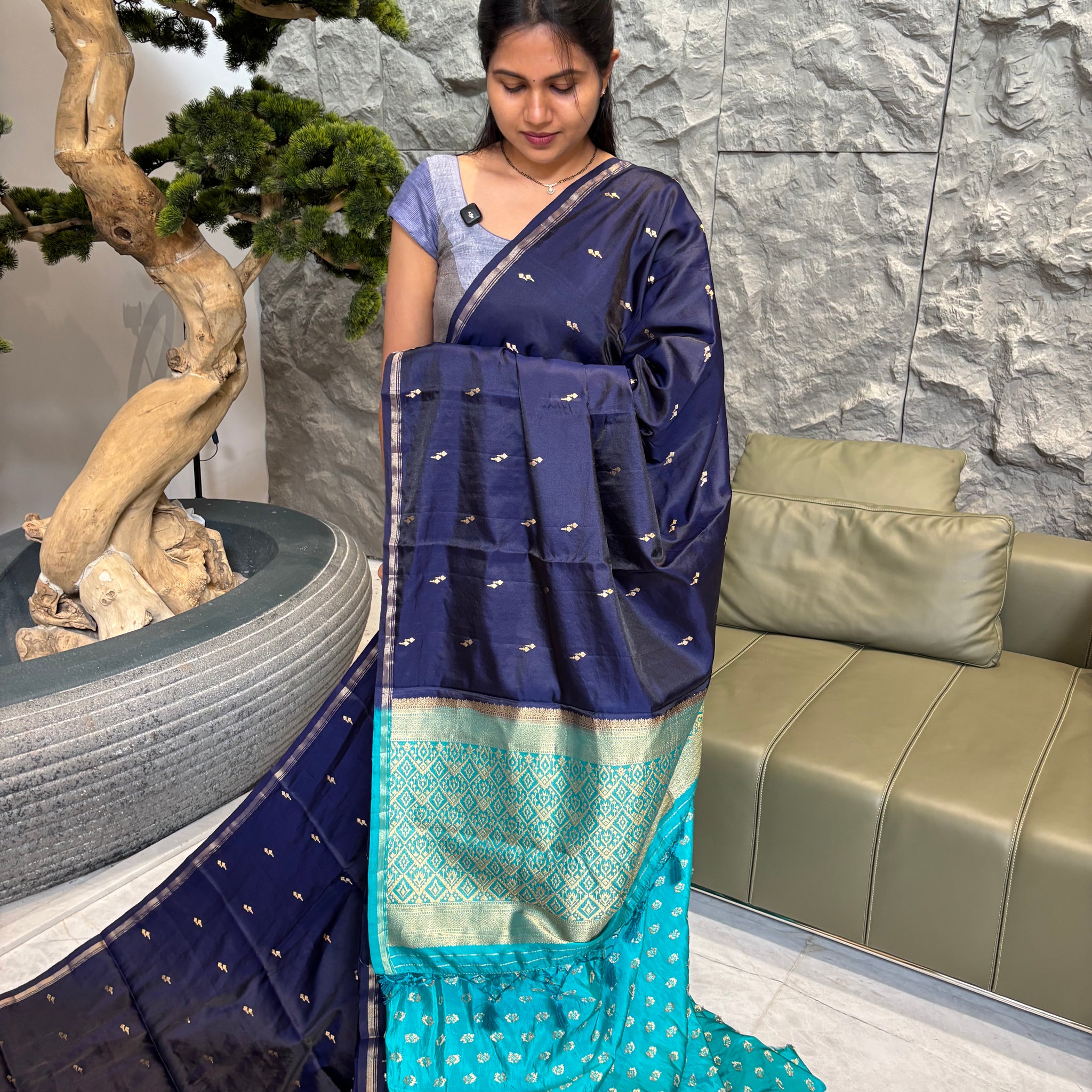 Softpattu navy blue-sea blue