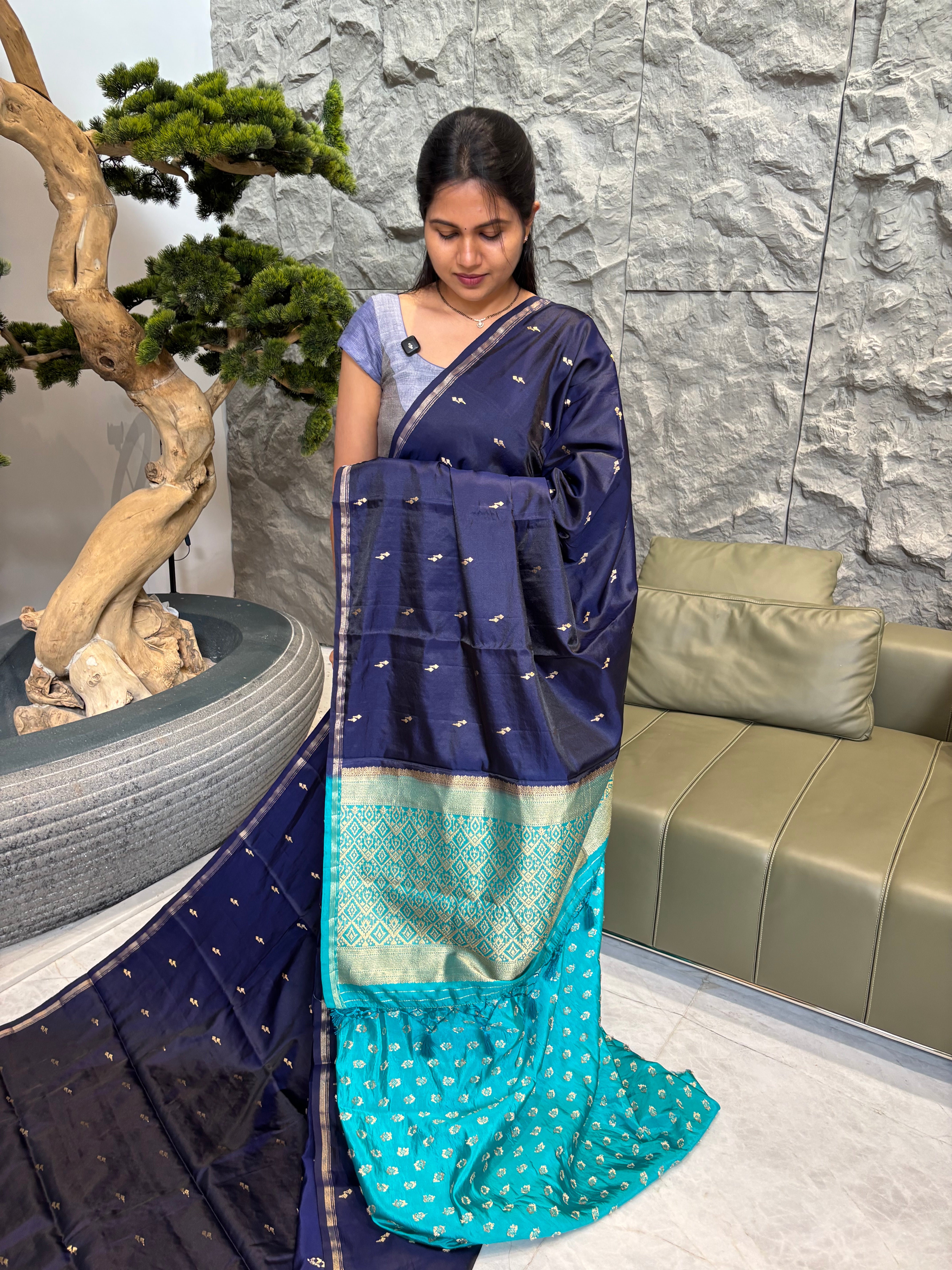 Softpattu navy blue-sea blue