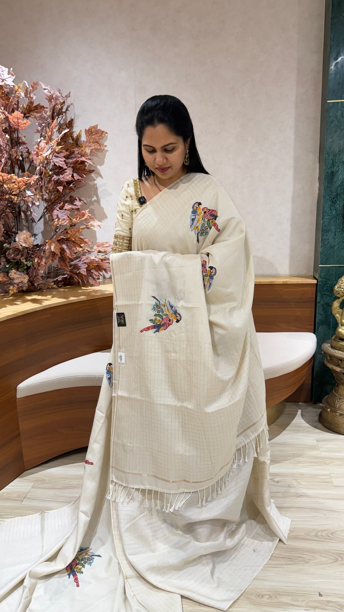 Tussar embroidery