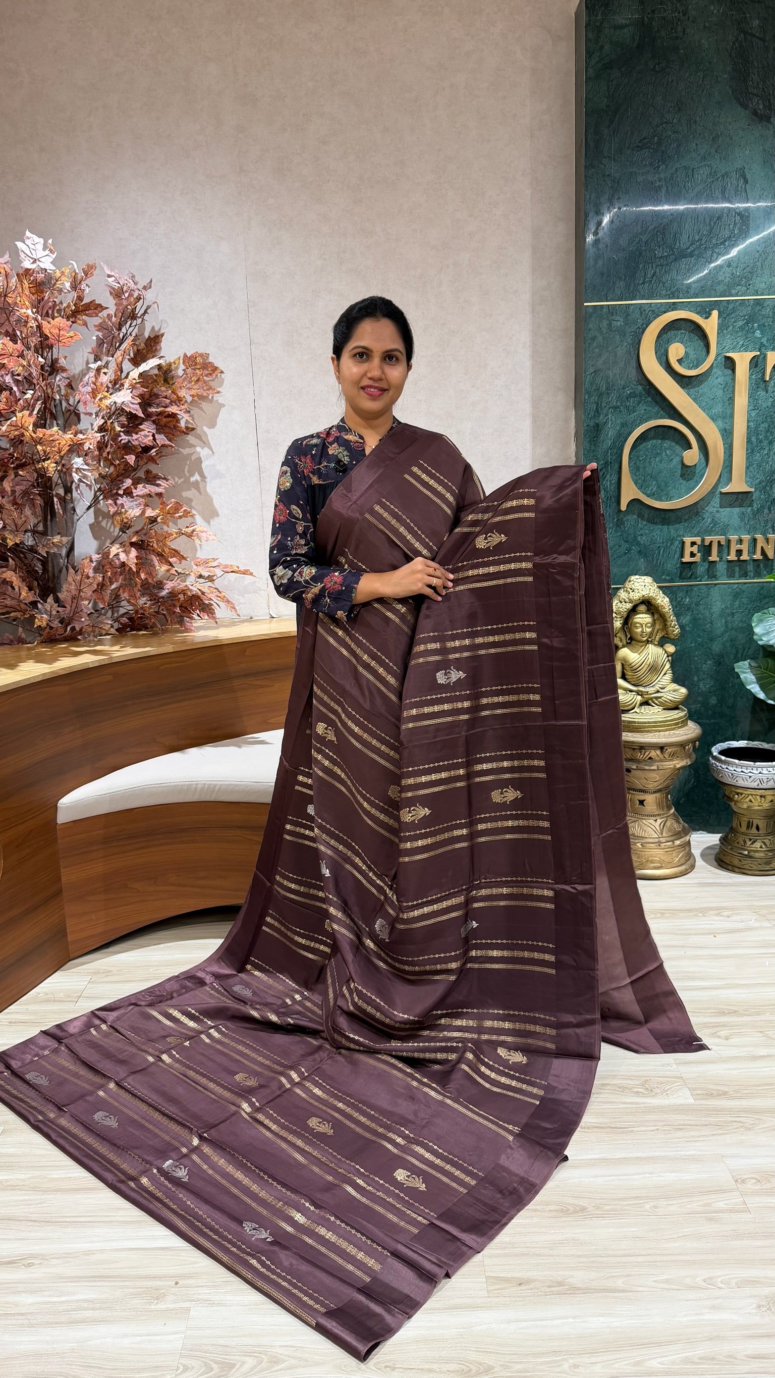 Fancy tussar brown