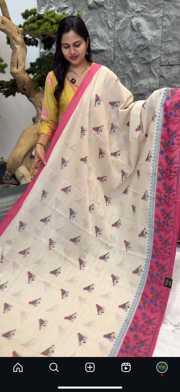 Handloom cotton pink