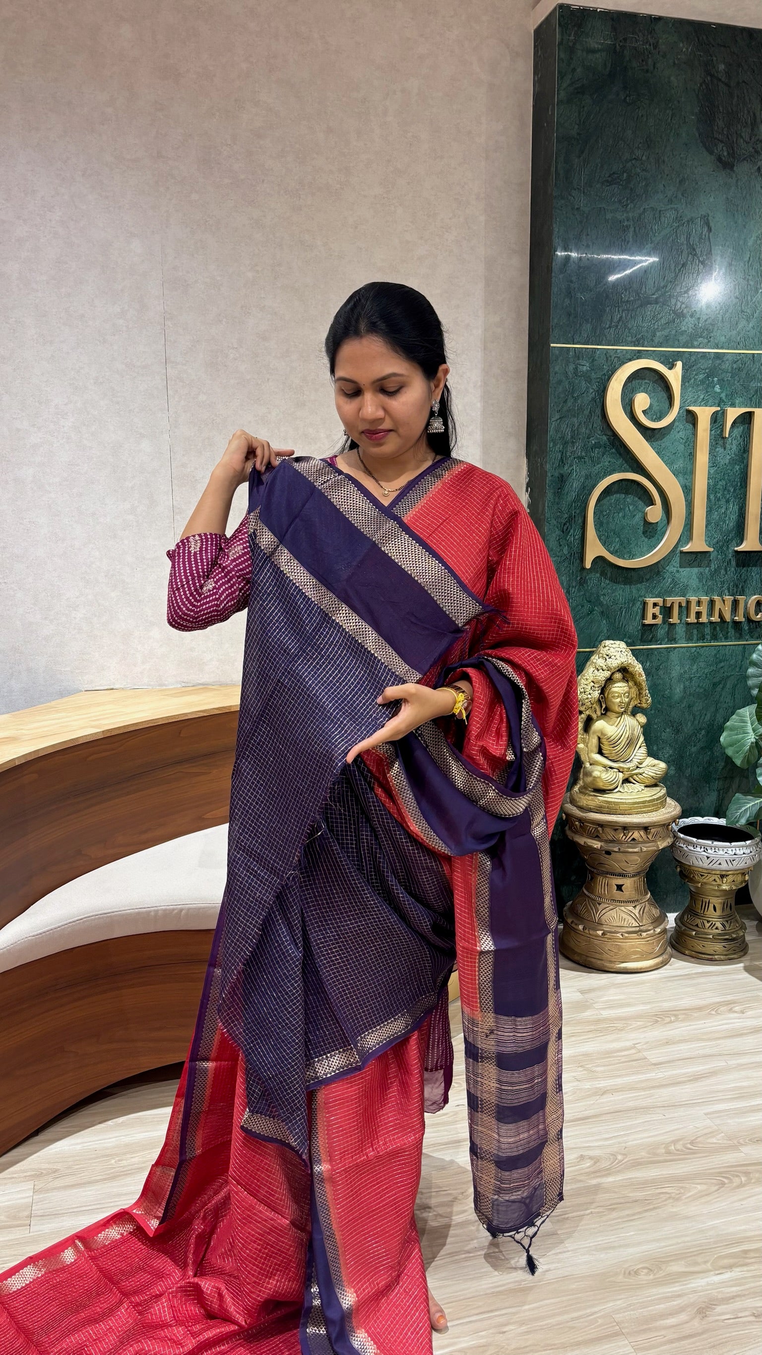 Russian silk red-purple