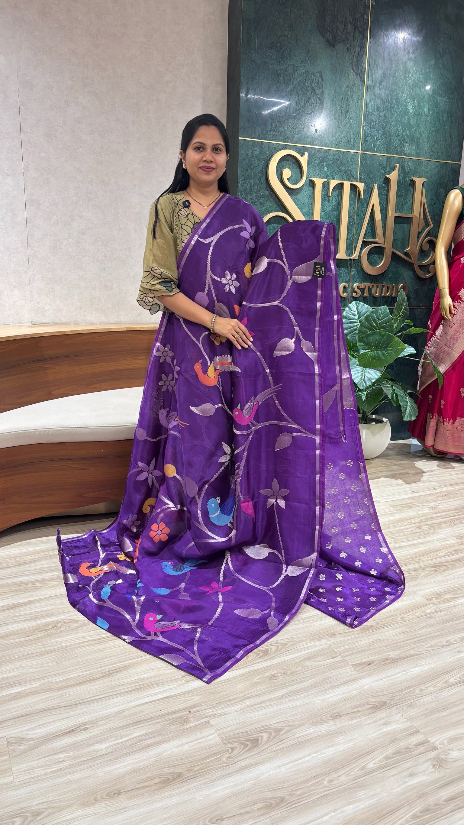 Paper silk allover violet