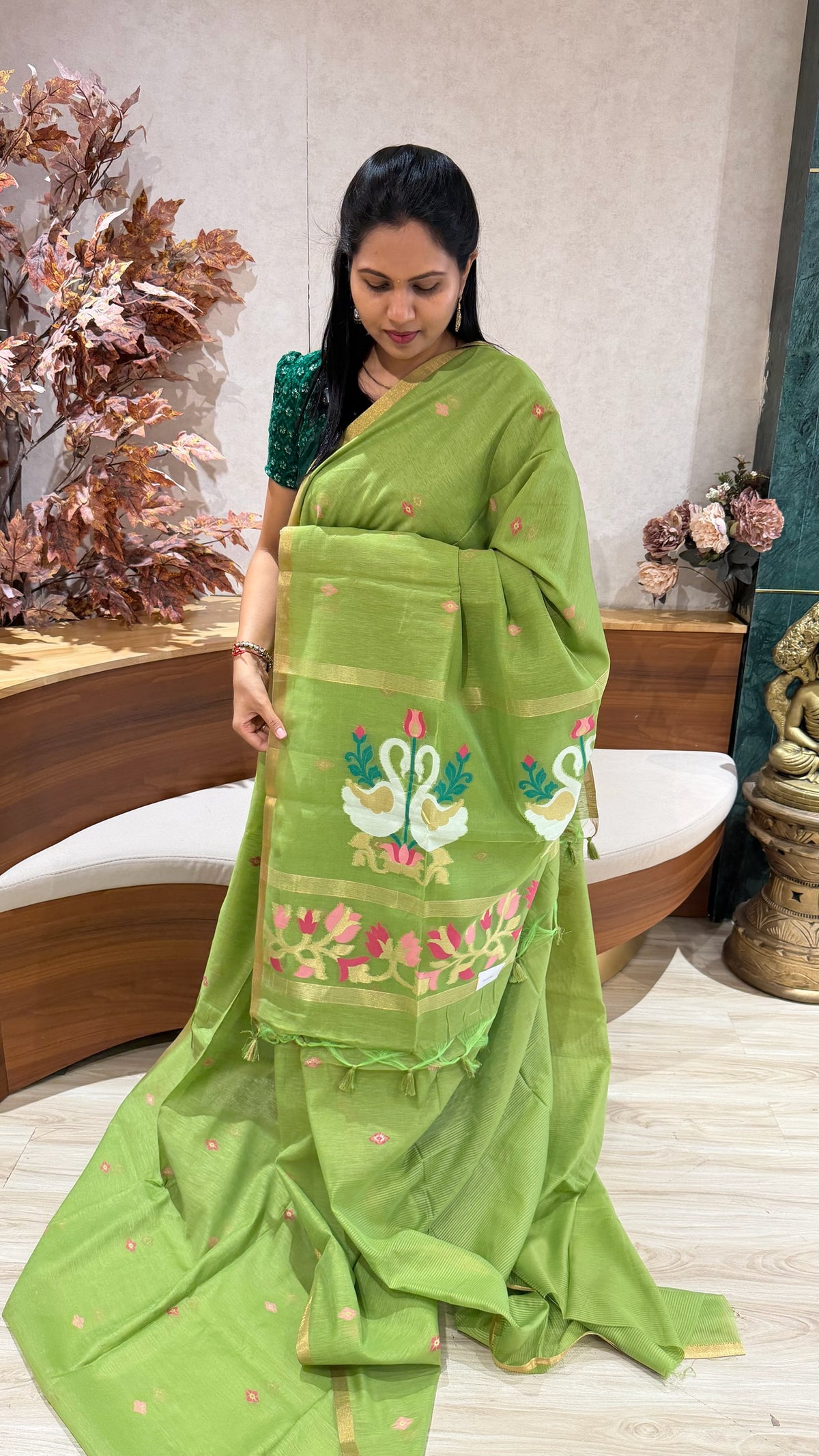 Fancy cotton jhamdhani pallu
