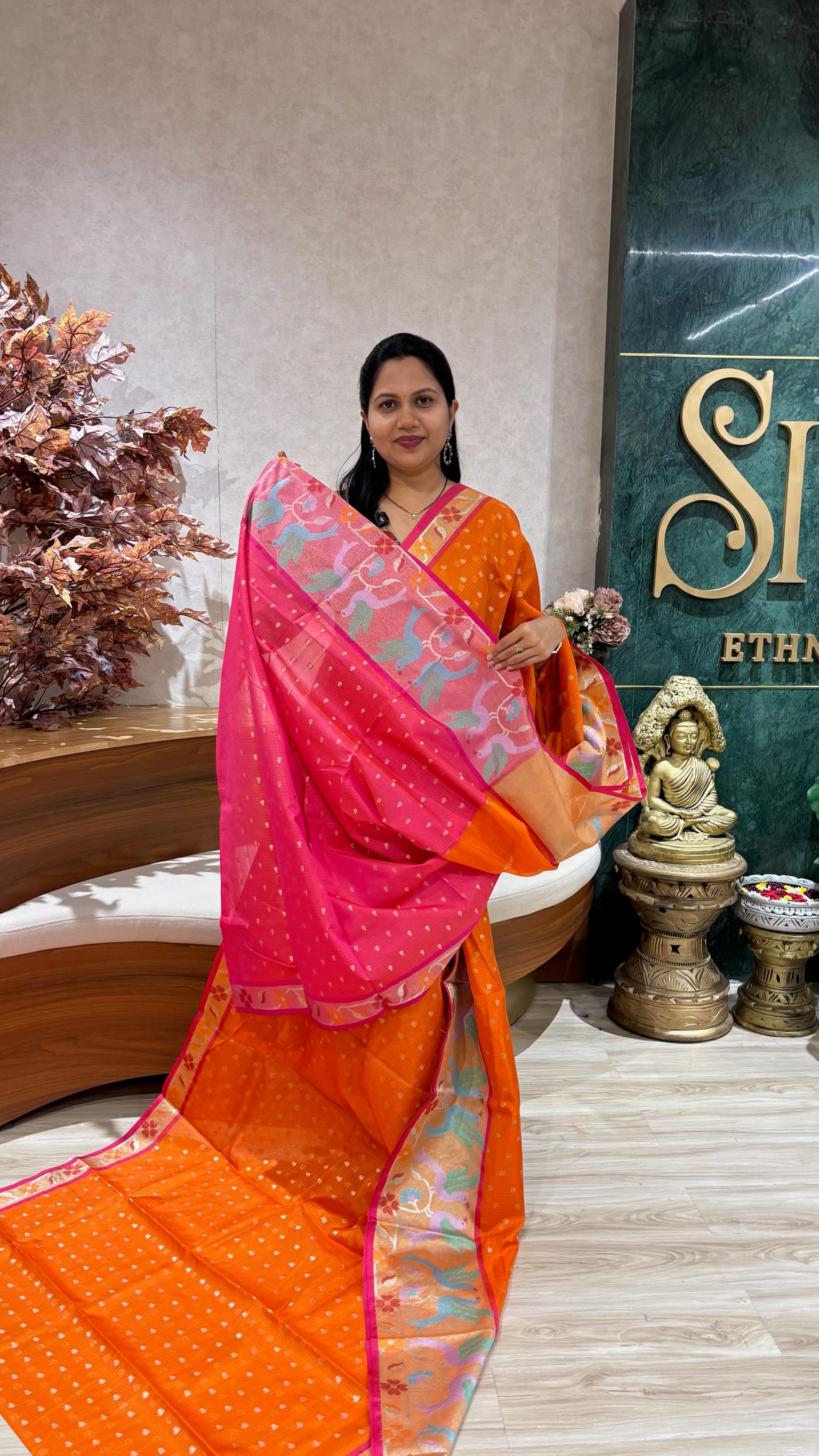 Silk kota orange
