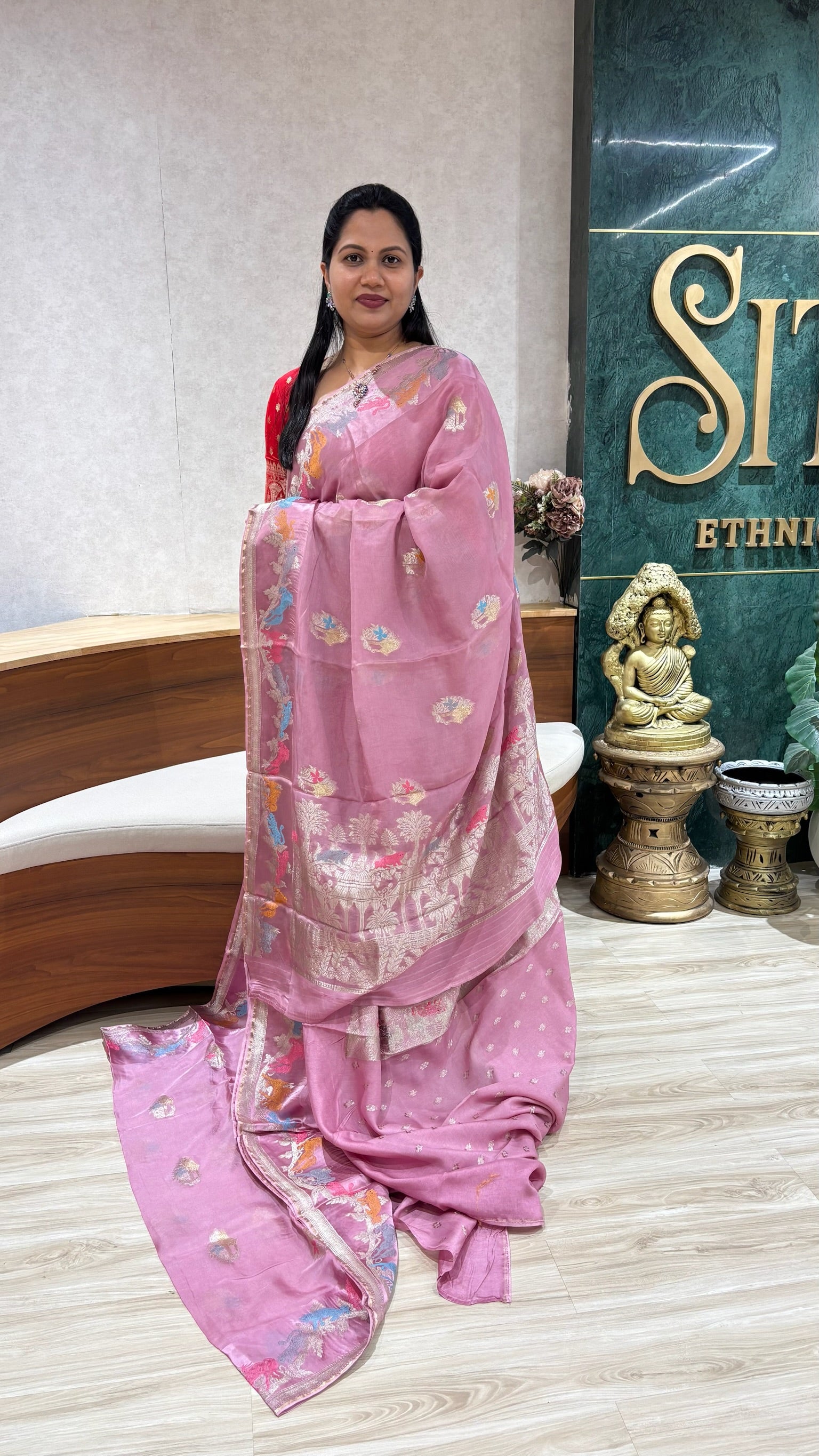 Organza shikara mavue pink