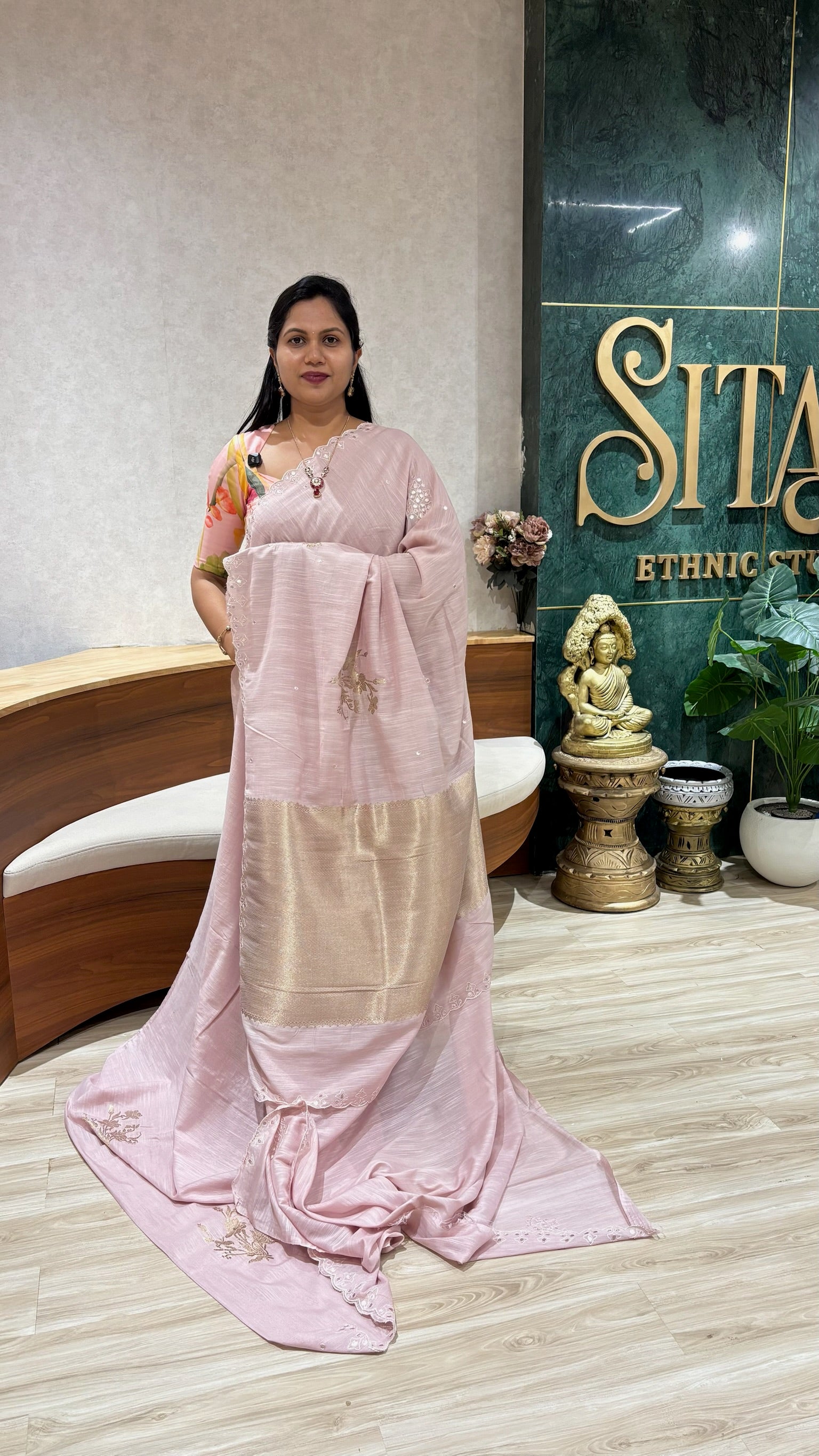 Mul chanderi baby pink