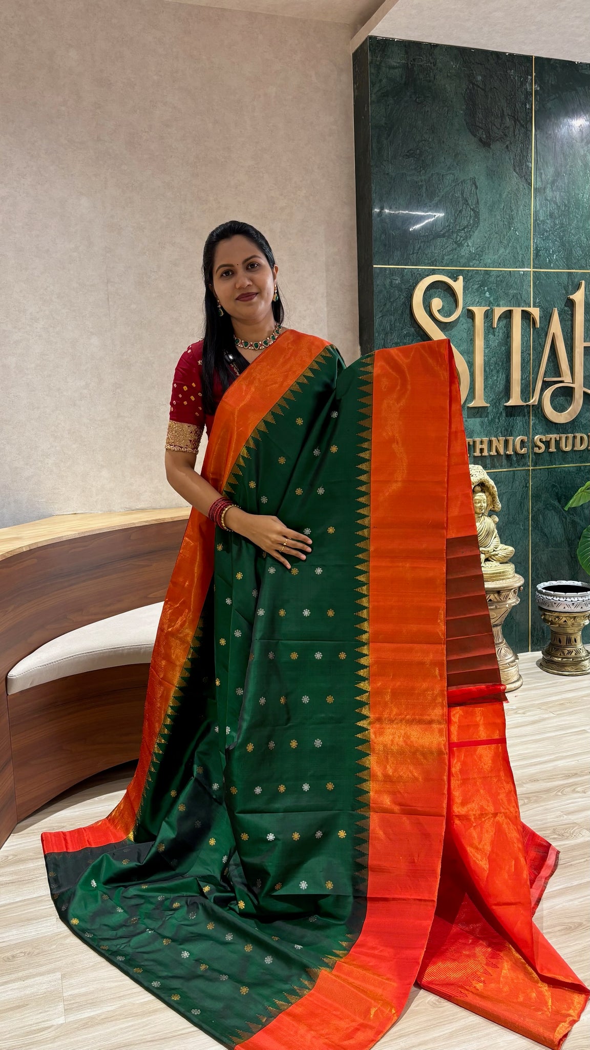 Handloom Gadwal green