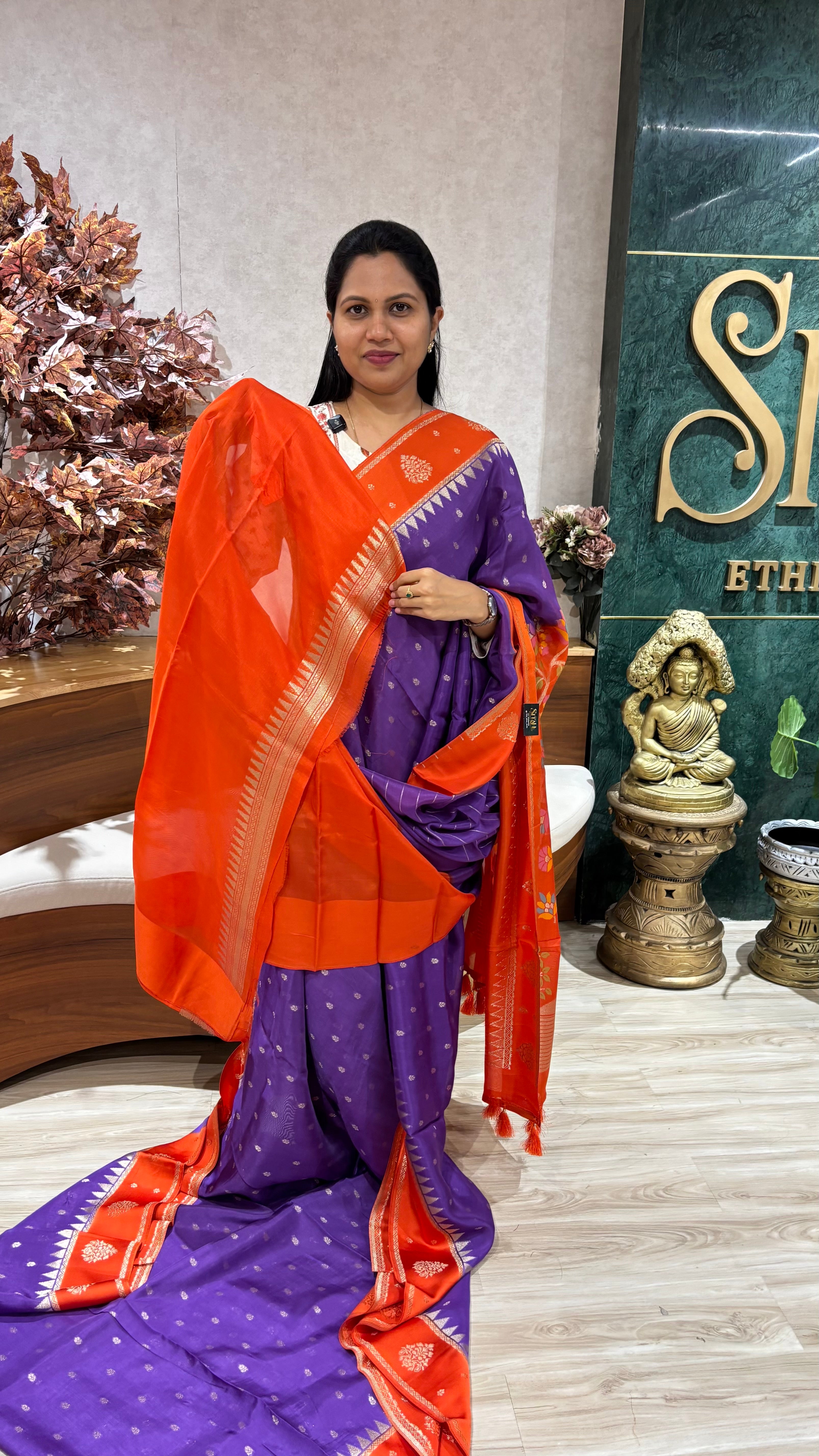 Georgette jhamdhani pallu