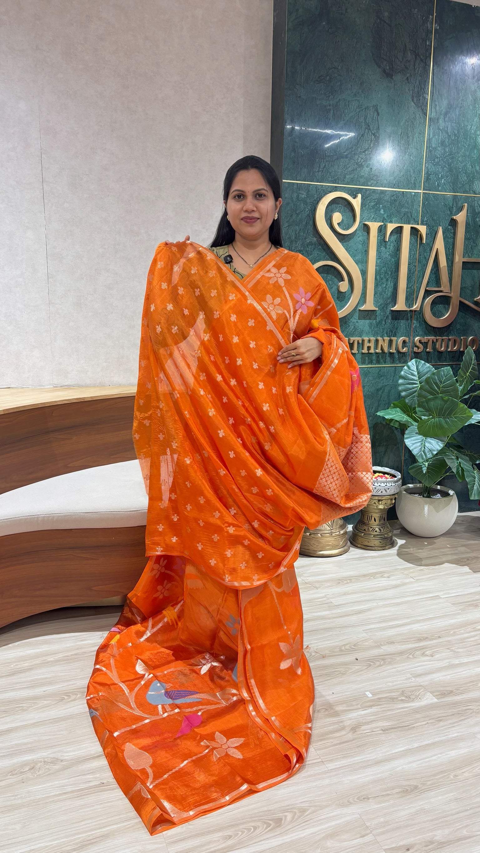 Paper silk allover orange