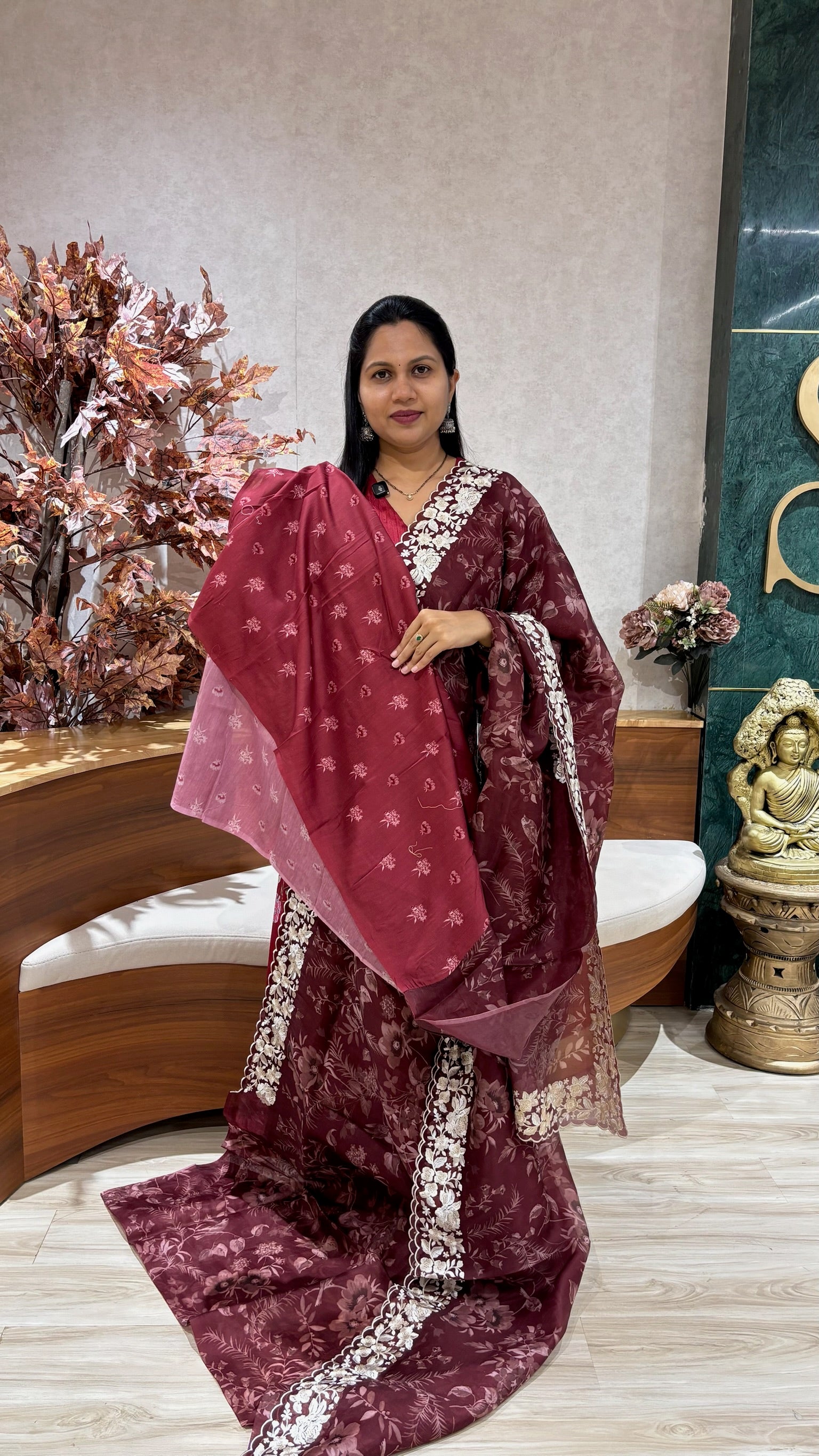 Printed organza parsi border