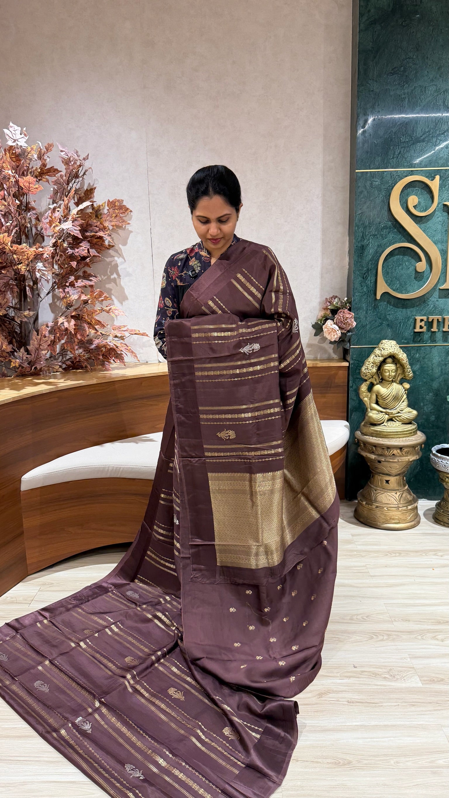 Fancy tussar brown