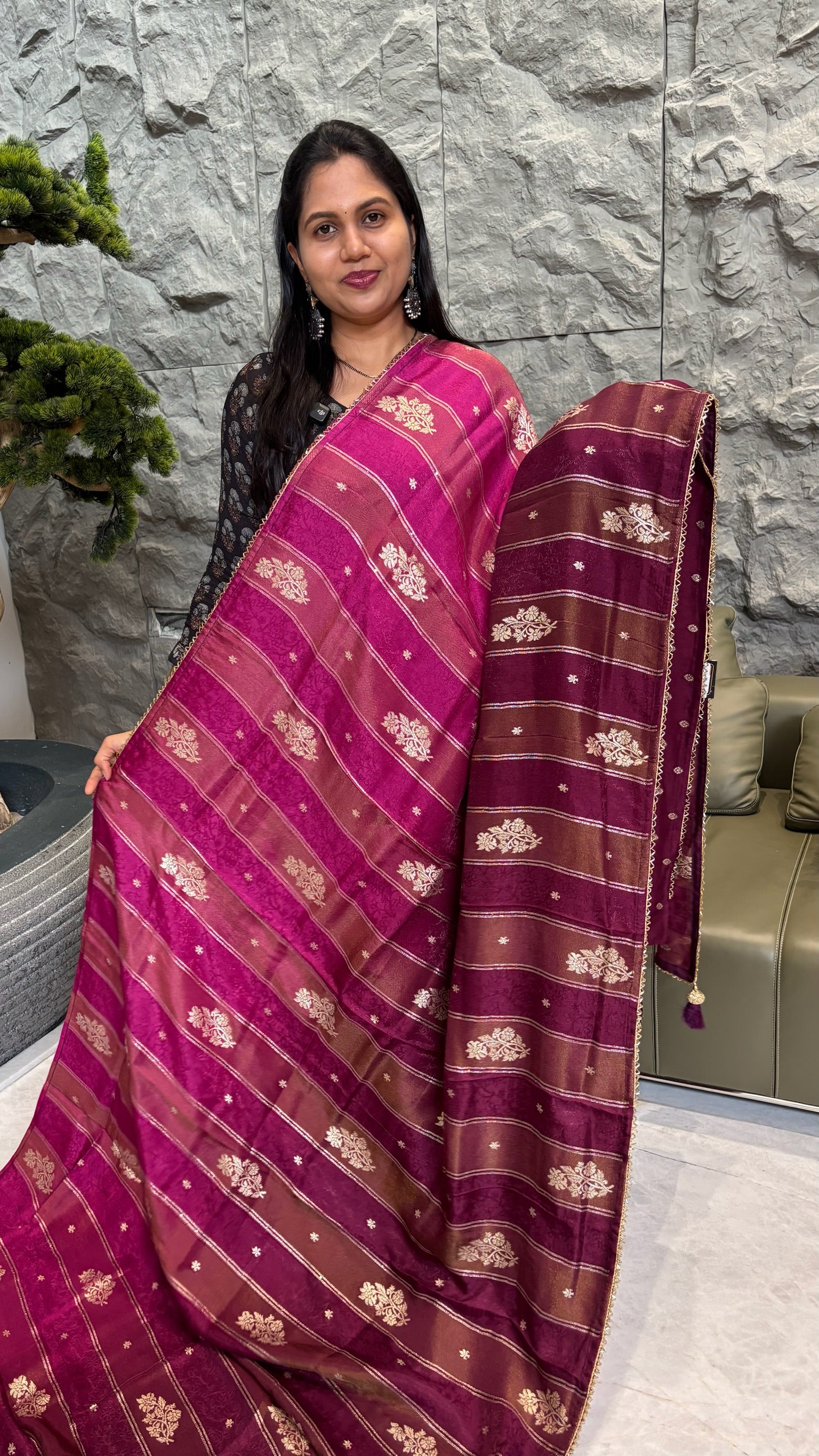 Fancy banaras magenta pink