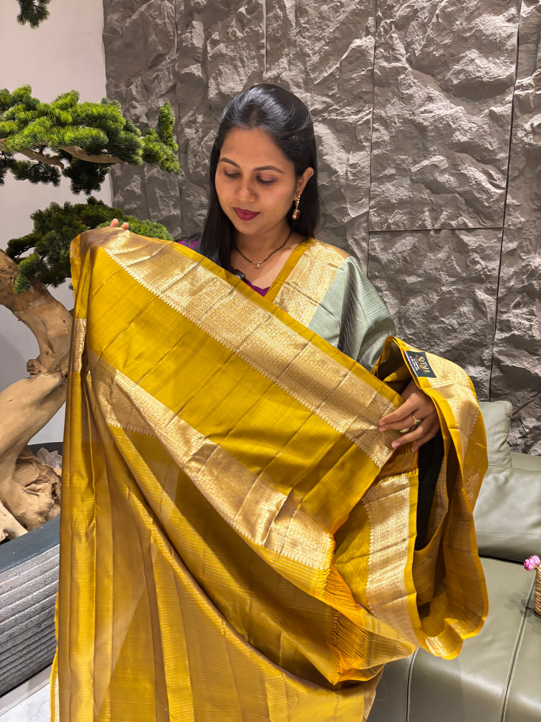 Handloom kanchi pattu grey