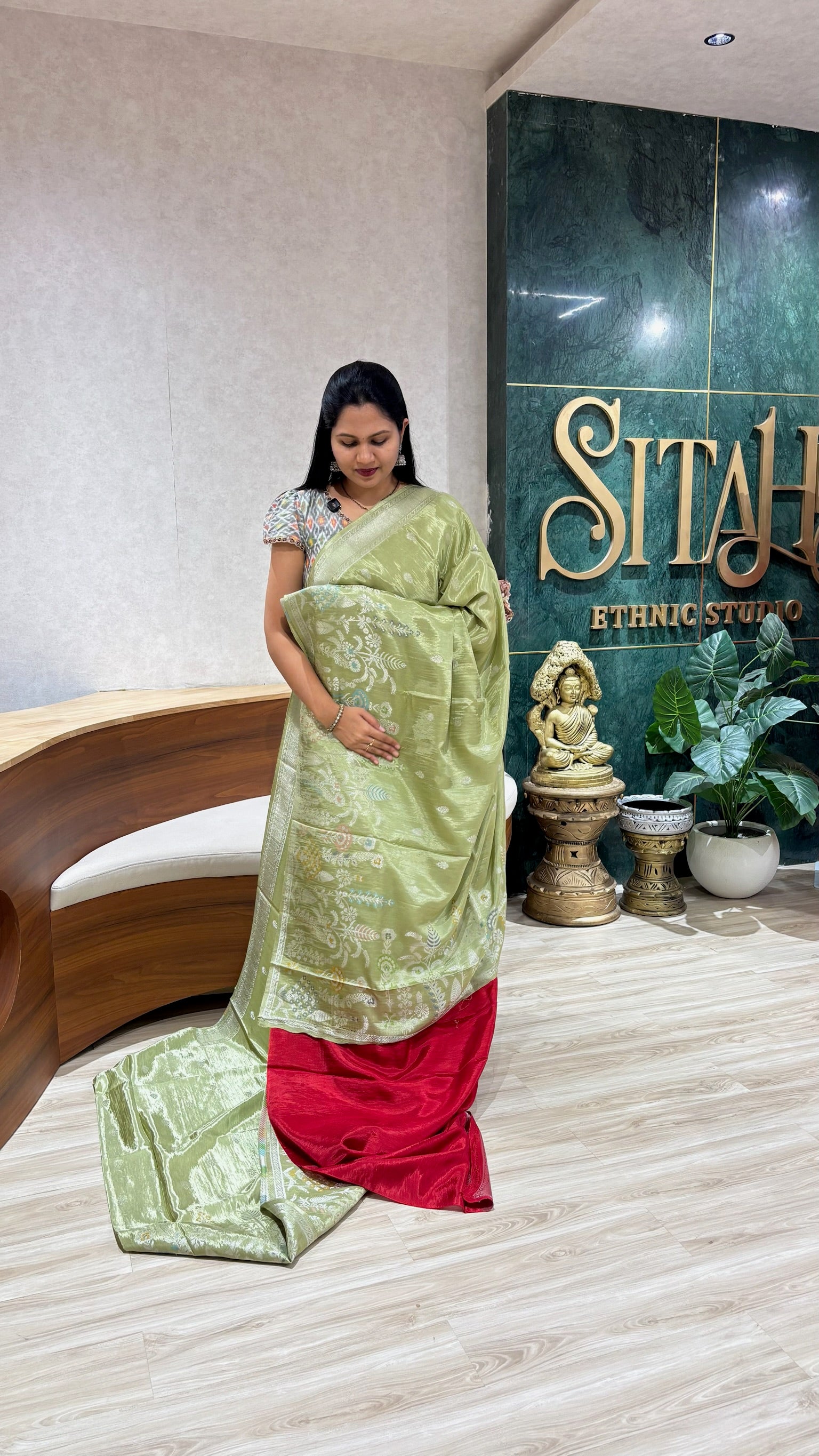 Matka silk mint green