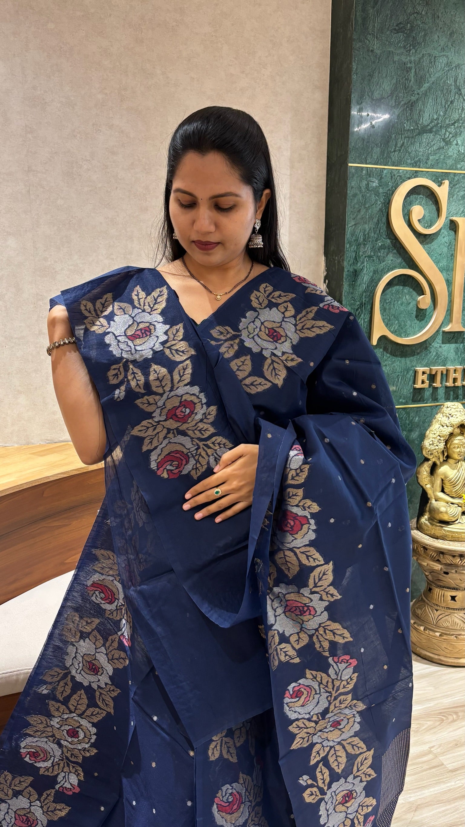 Madhuram linen blue