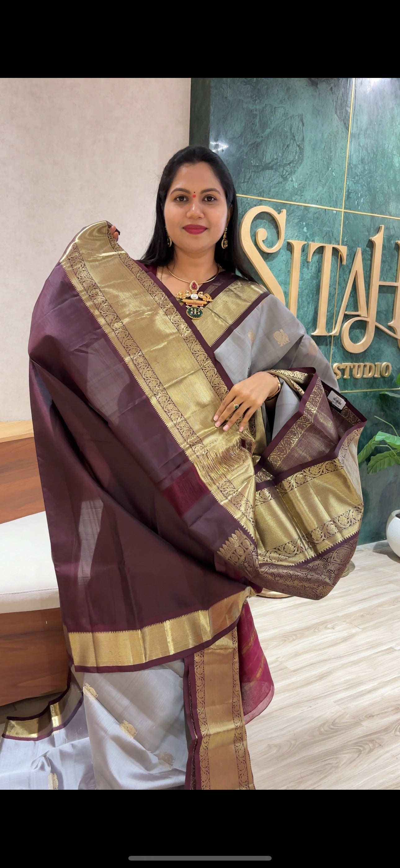 Light weight Handloom kanchi grey