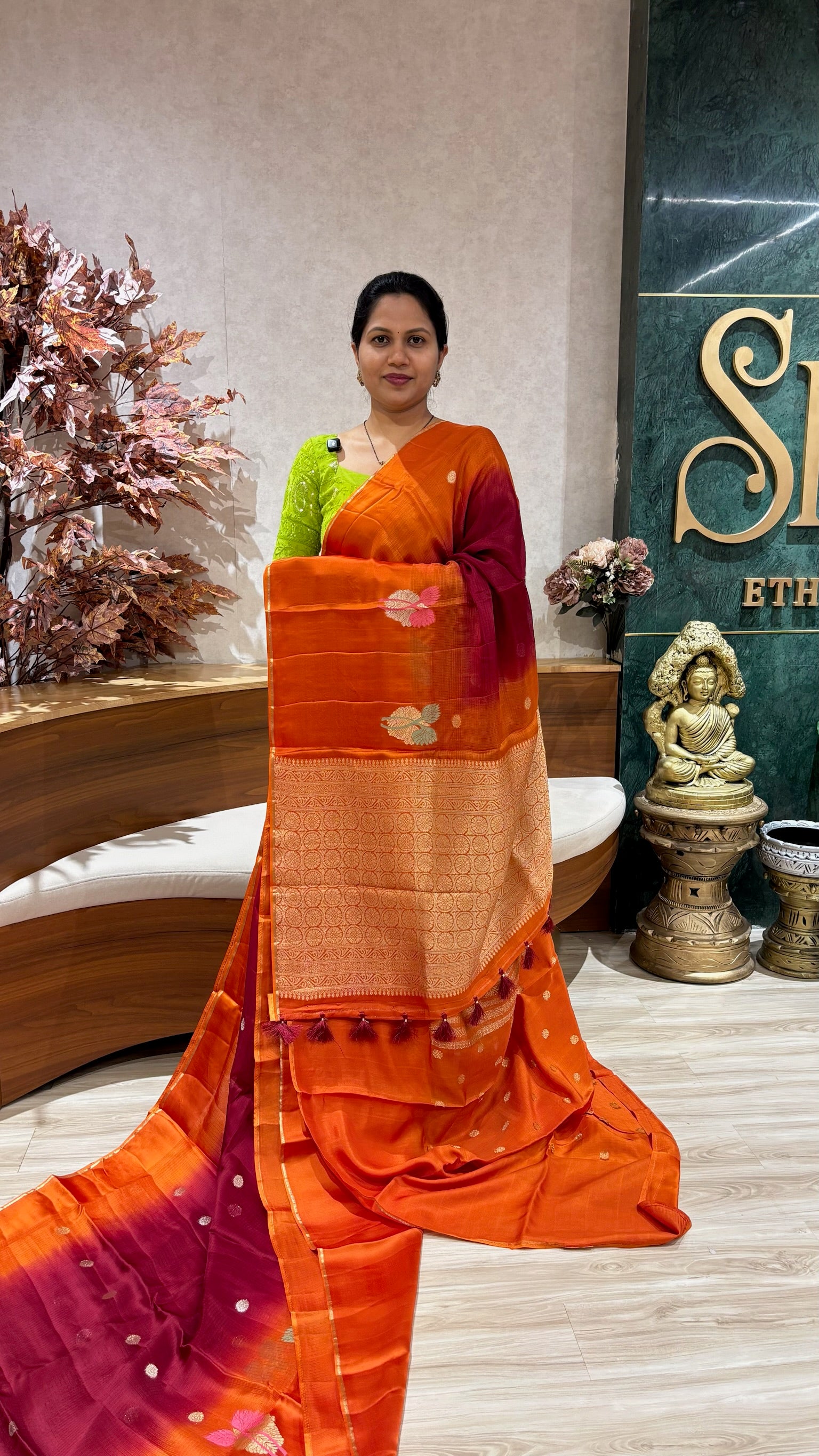 Manipuri kota maroon-orange