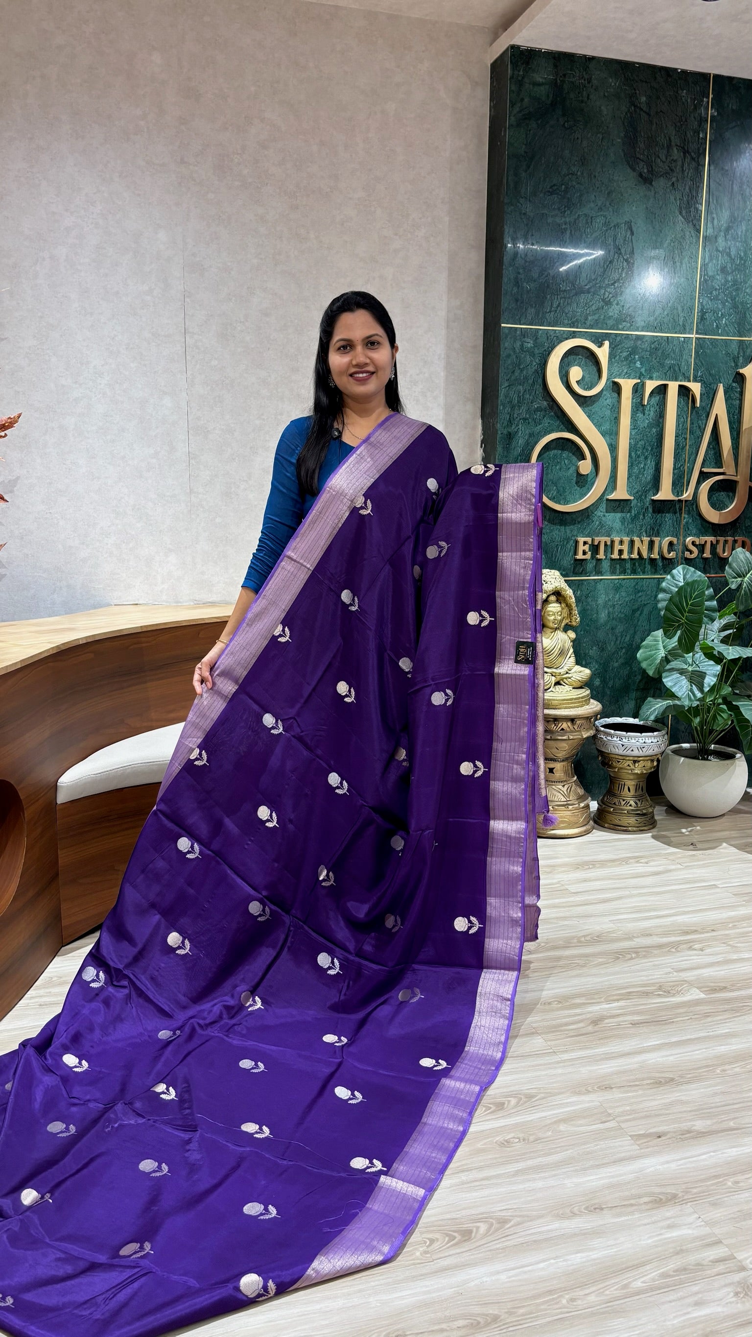 Tussar georgette purple