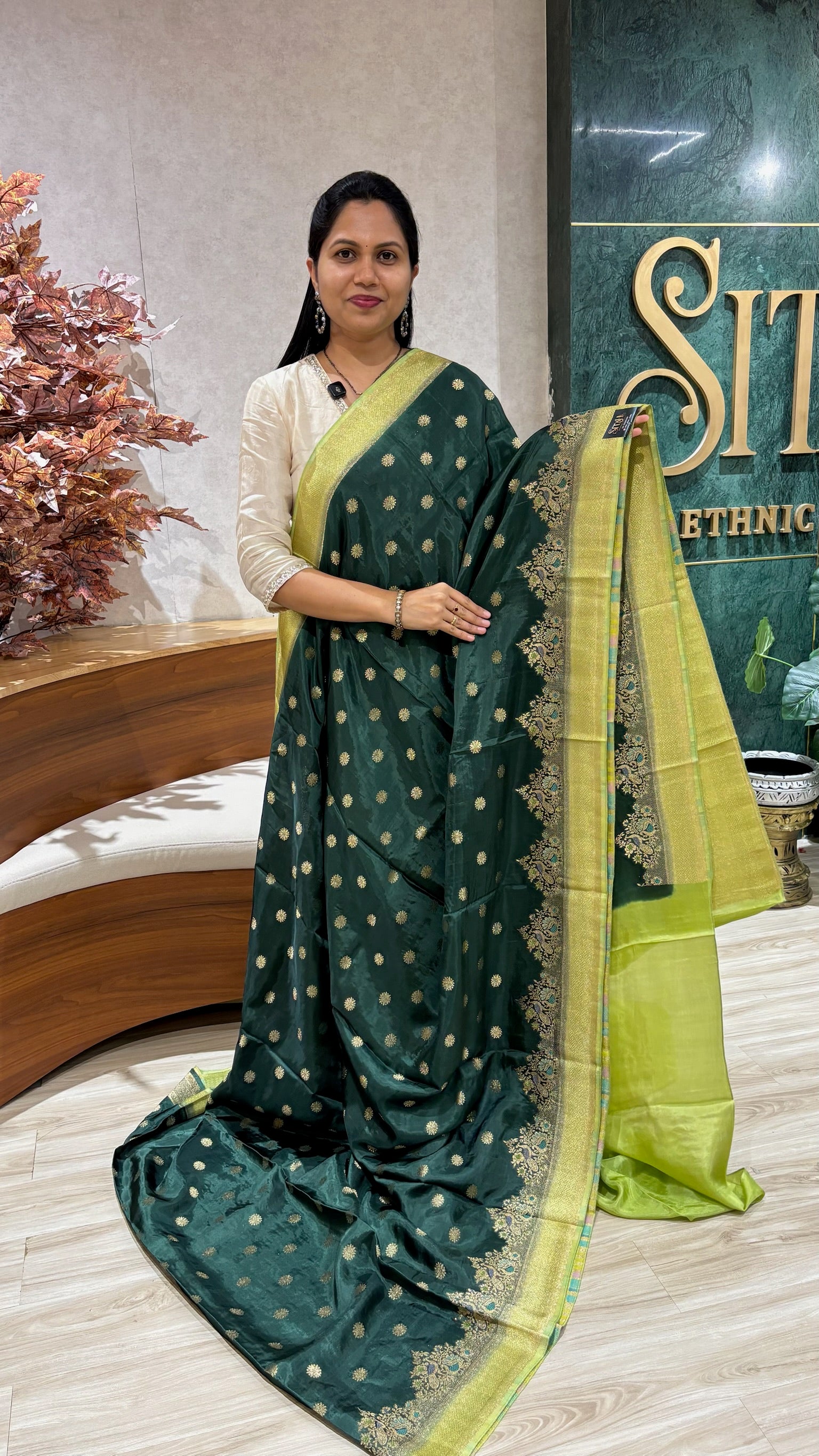 Ho crepe silk green