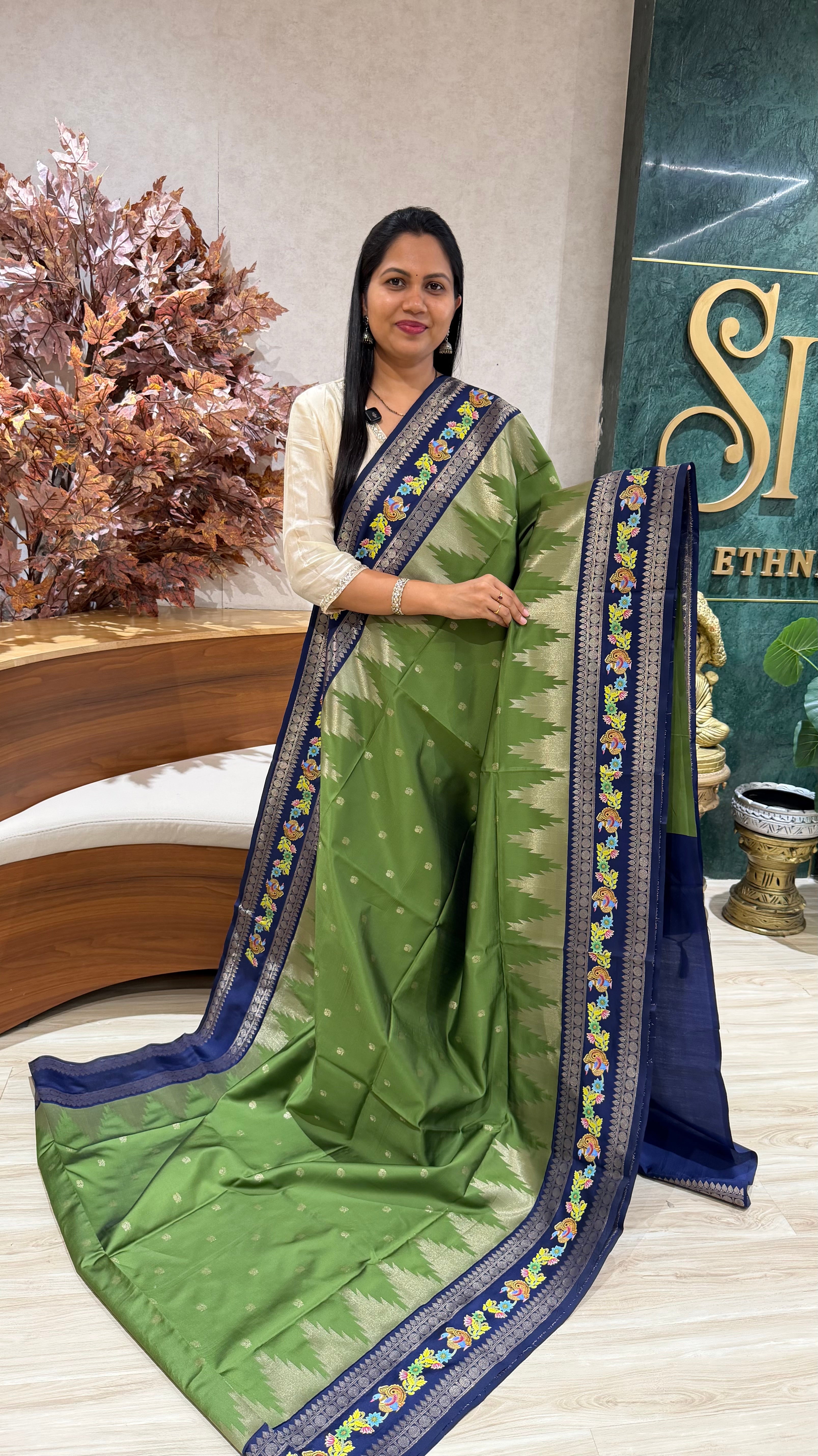 Fancy silk Tanjore print