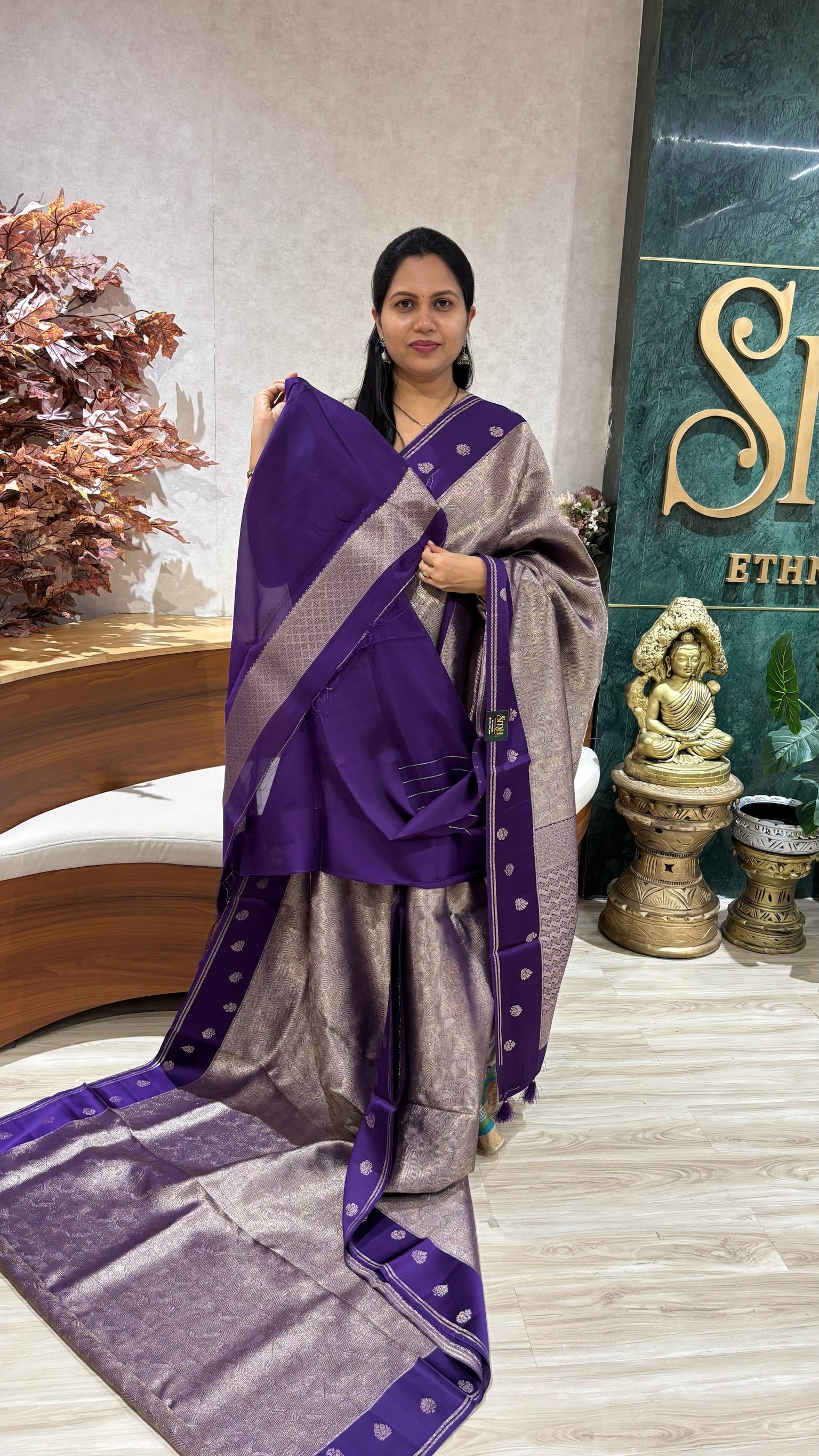 Mashru brocade purple
