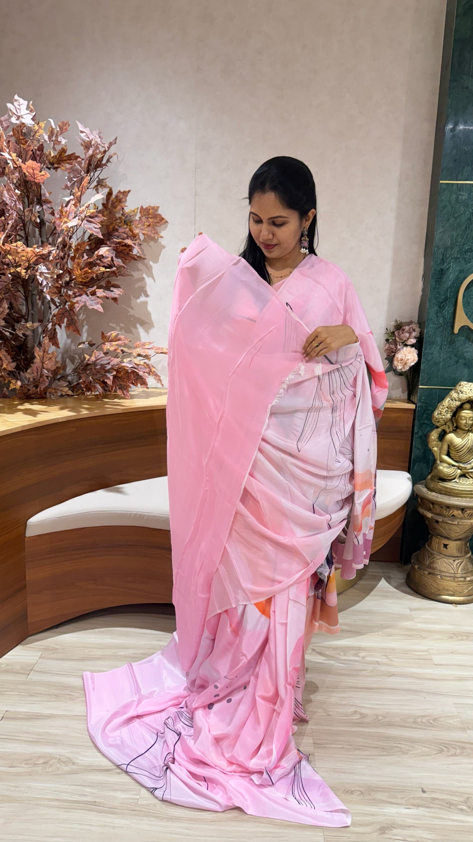 Pure crepe digital print rose pink