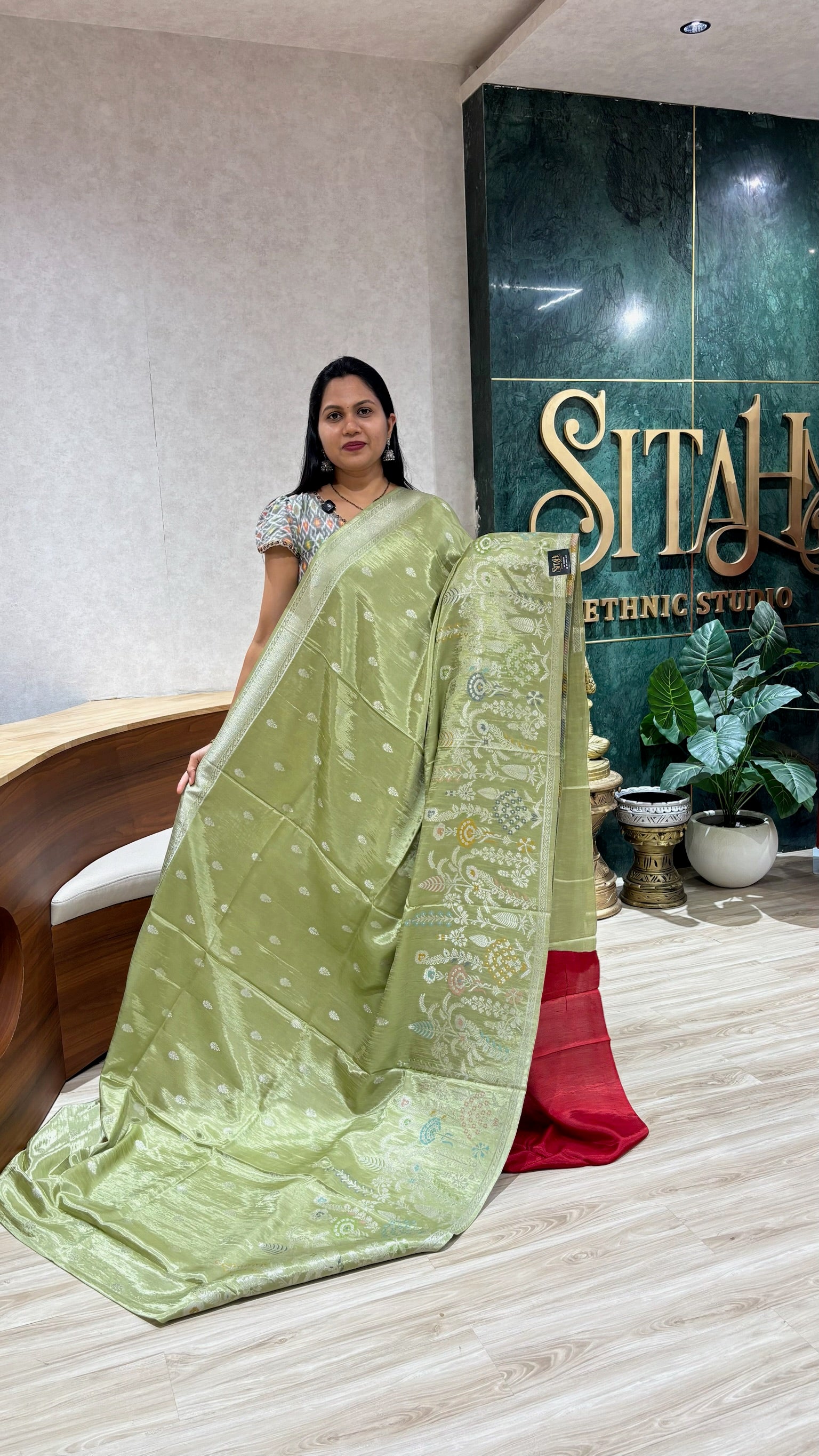 Matka silk mint green