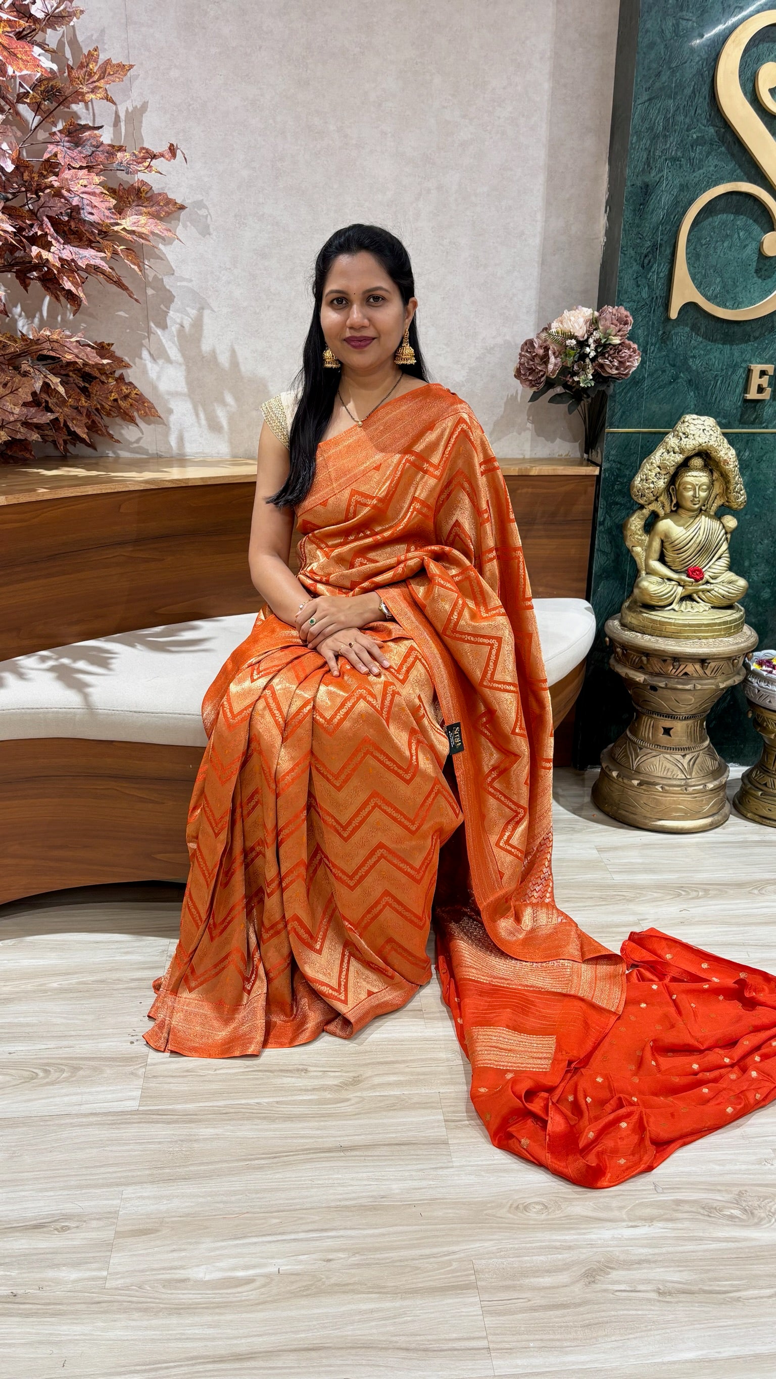 Crepe georgette orange