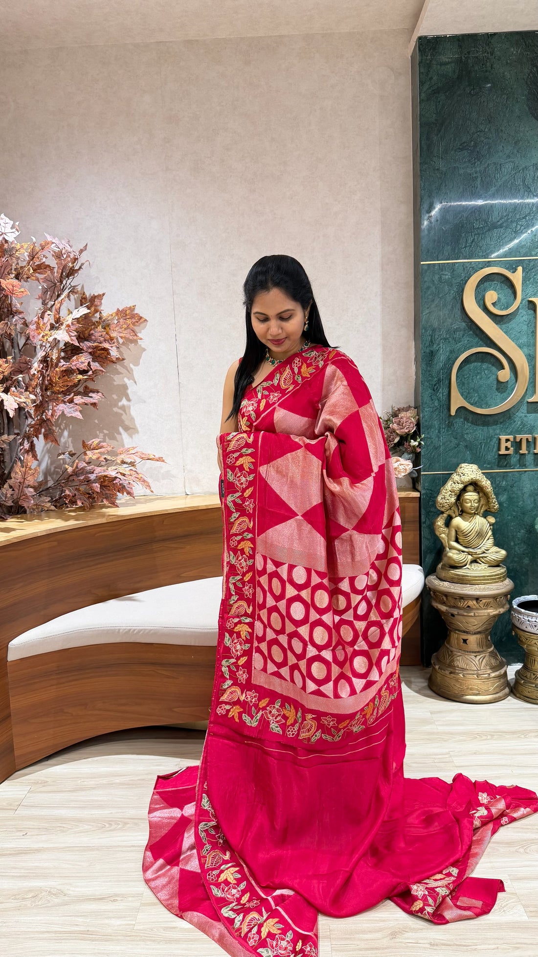 Munga Tussar embroidery
