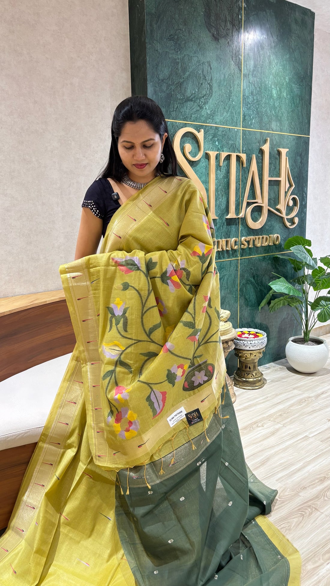 Munga cotton mehndi green