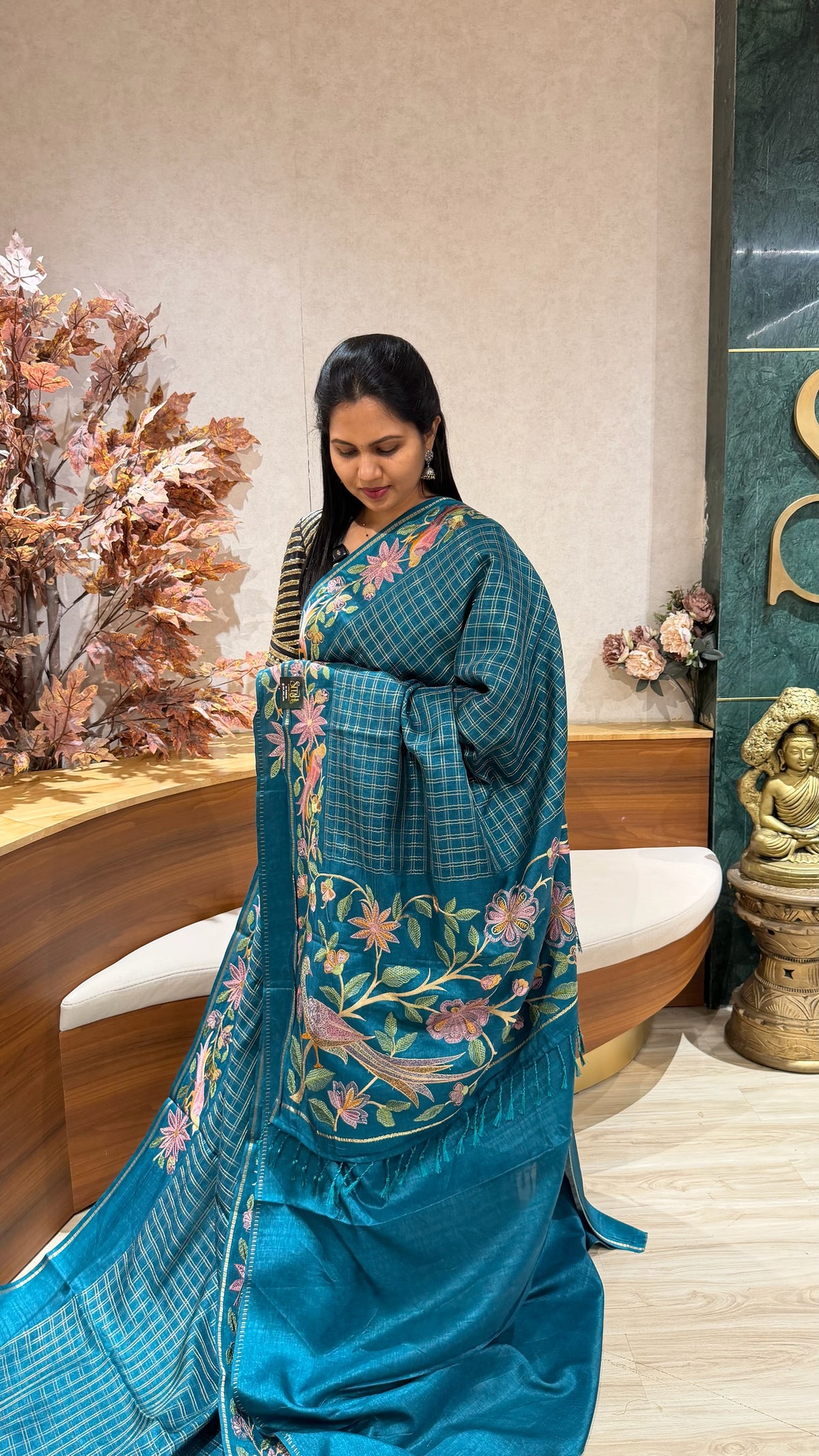 Tussar embroidery