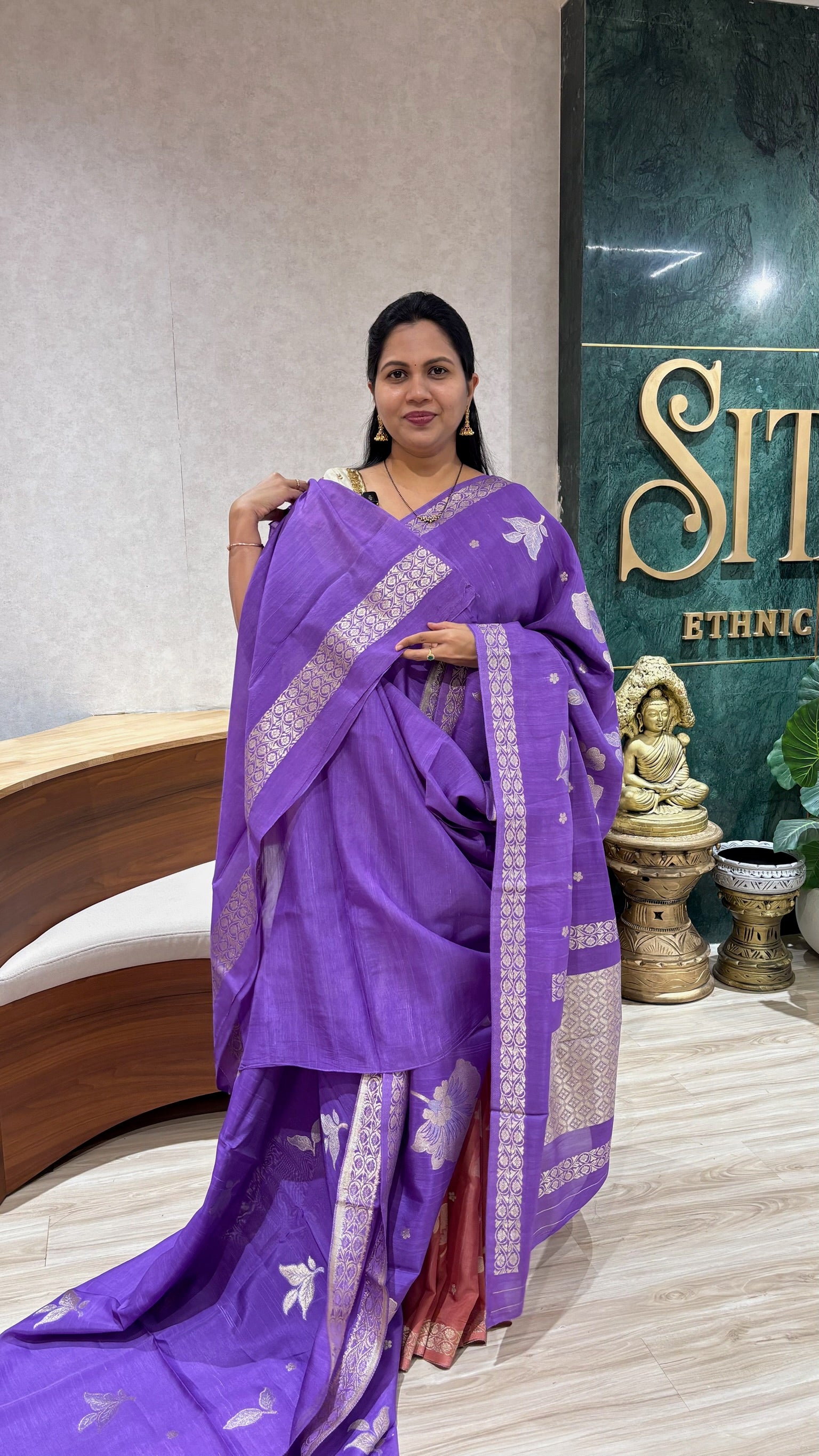 Tussar georgette lavender