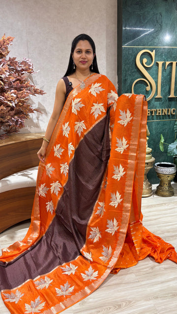 Chinnon work saree