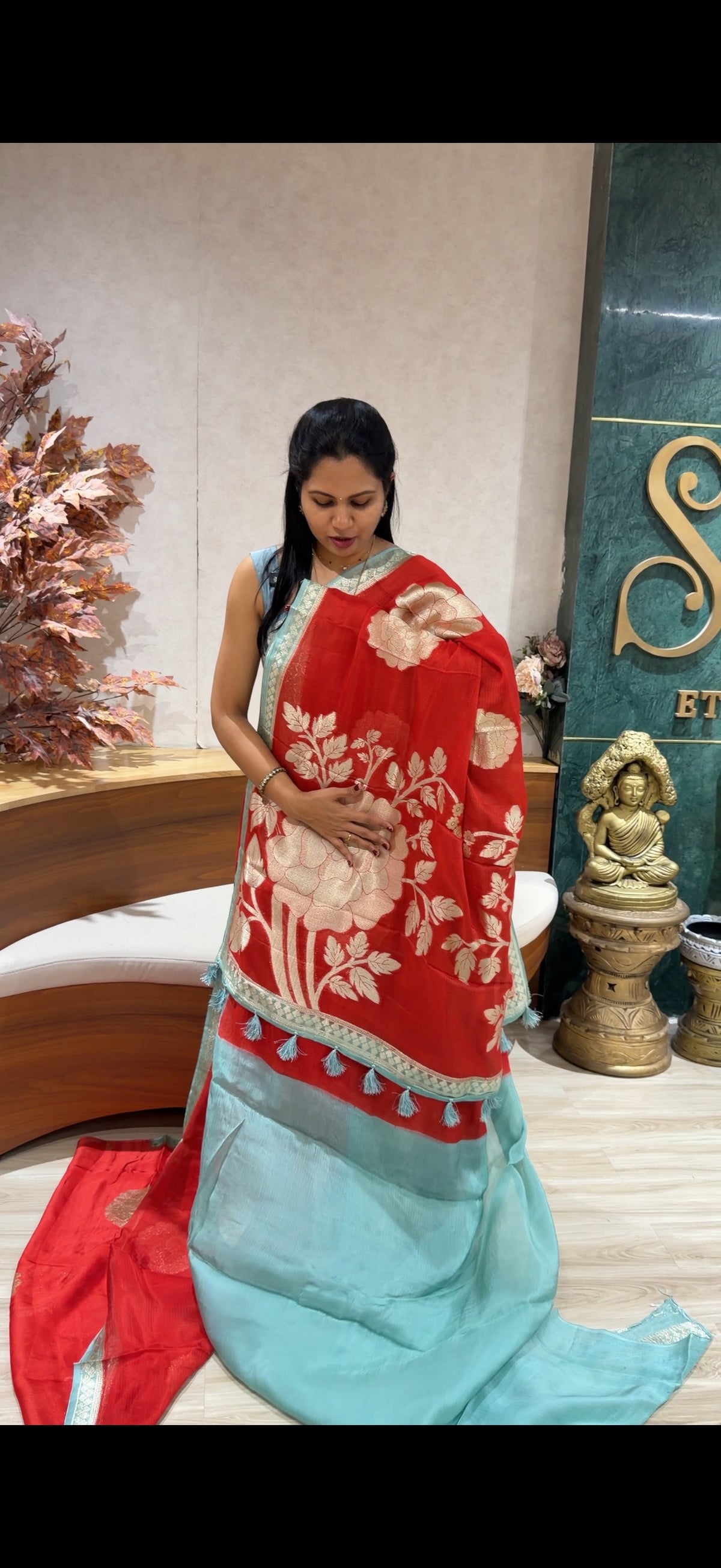 Kota silk saree red