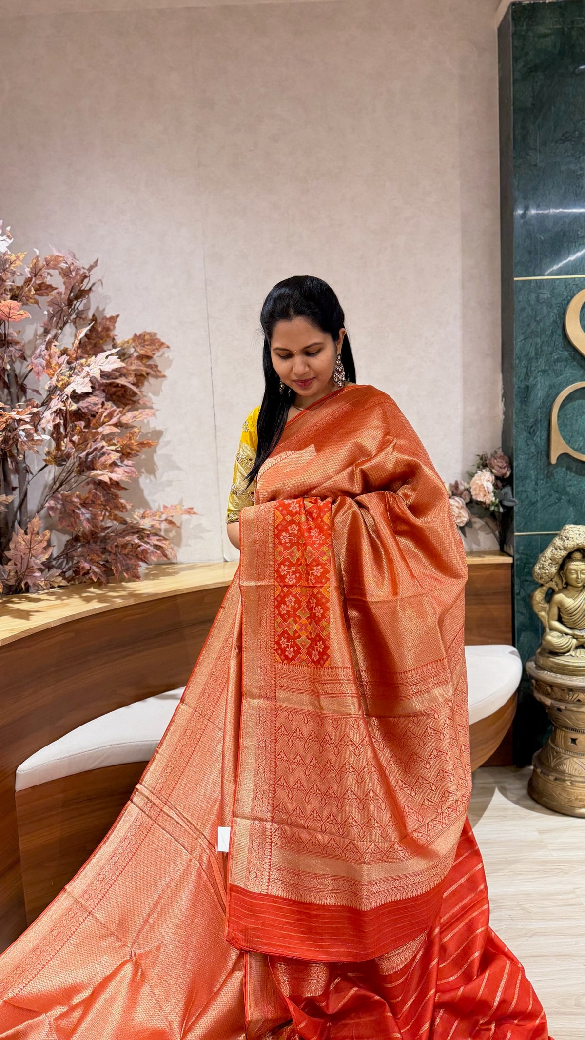 Banaras Tissue patola orange