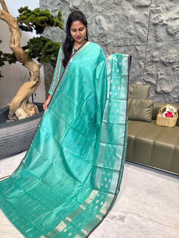 Mangalagiri pattu sea green brown