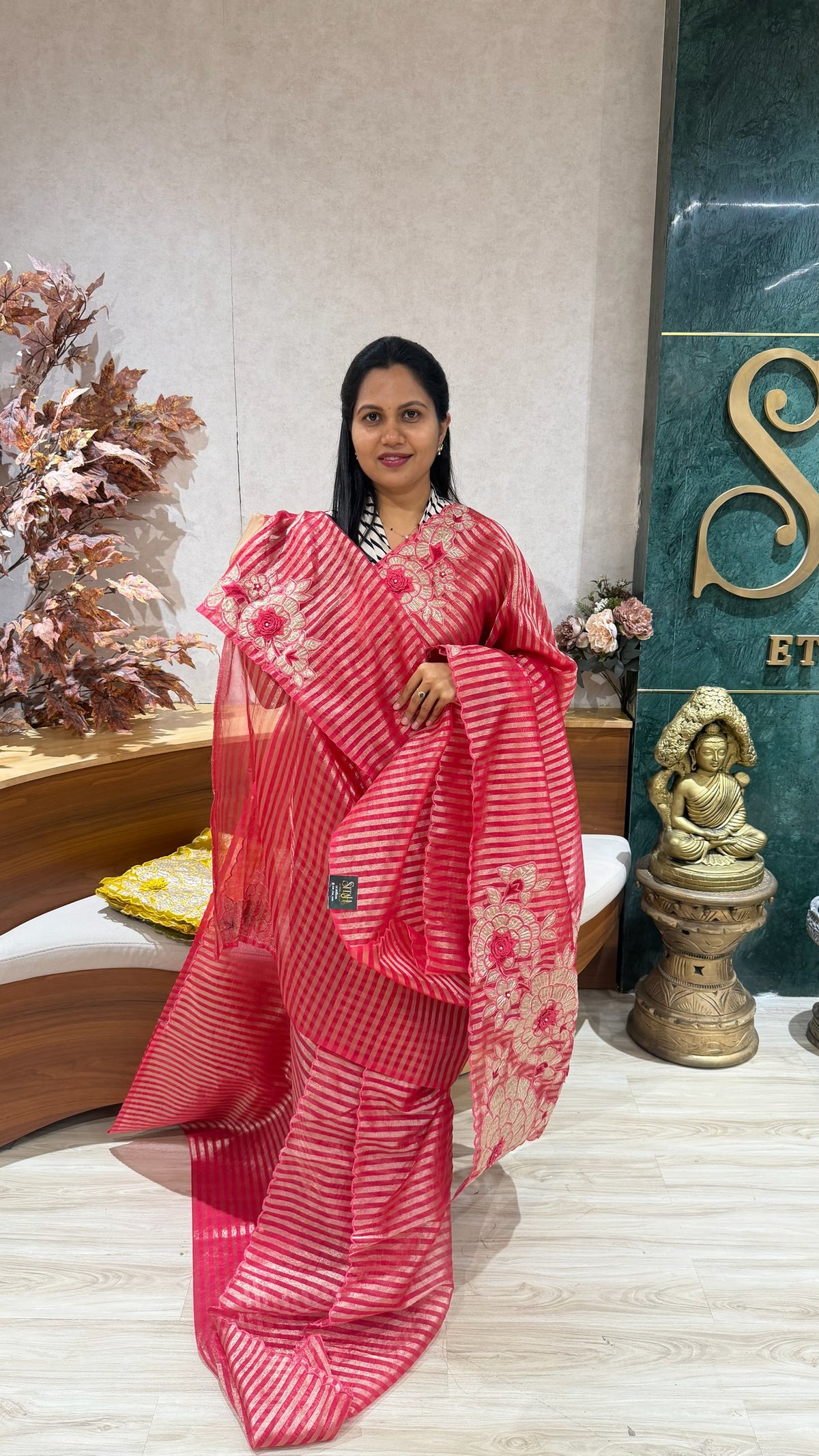 Tissue kora embroidery